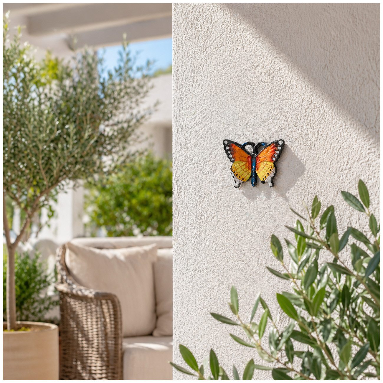 HTI-Line Wanddekoobjekt Schmetterling (Stück, 1 St., 1x Wanddeko Schmetterling, ohne Montagematerial), Wandschmuck Gusseisen Deko Tier Figur Wand Antik-Stil Gartendeko