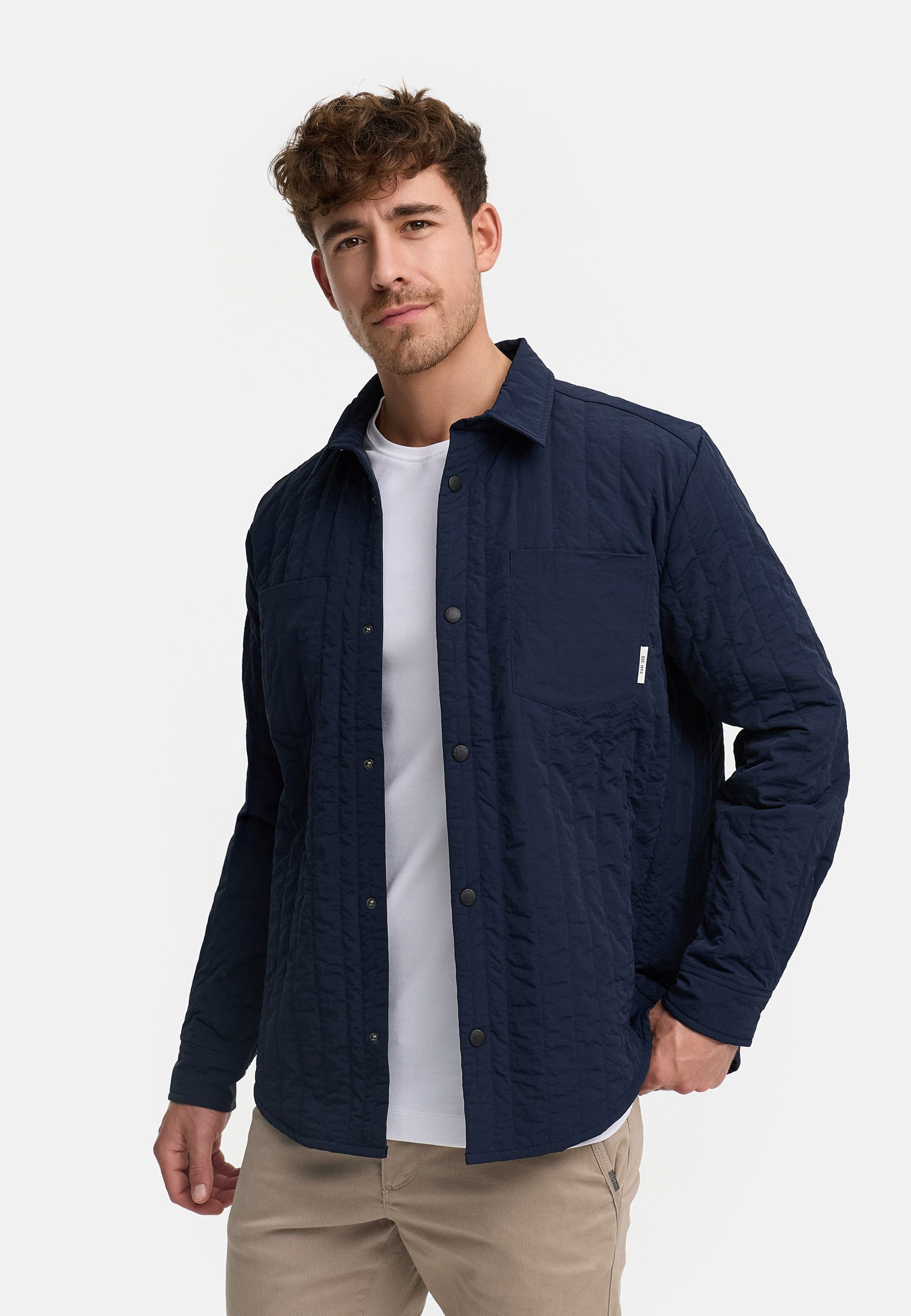 Indicode Sommerjacke Herren INHully Übergangsjacke mit klassischem Hemdkragen