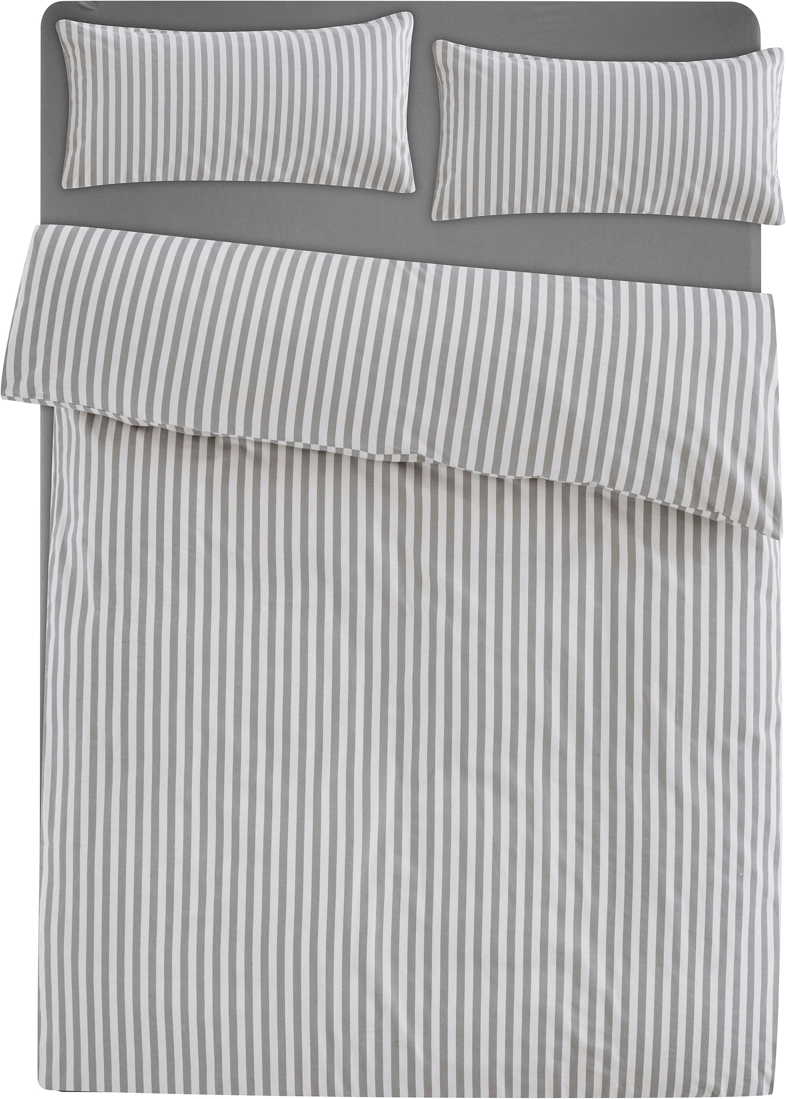 LeGer Home by Lena Gercke Bettwäsche Linnea, Flanell, 2 teilig, aus 100% Baumwolle, Streifendesign
