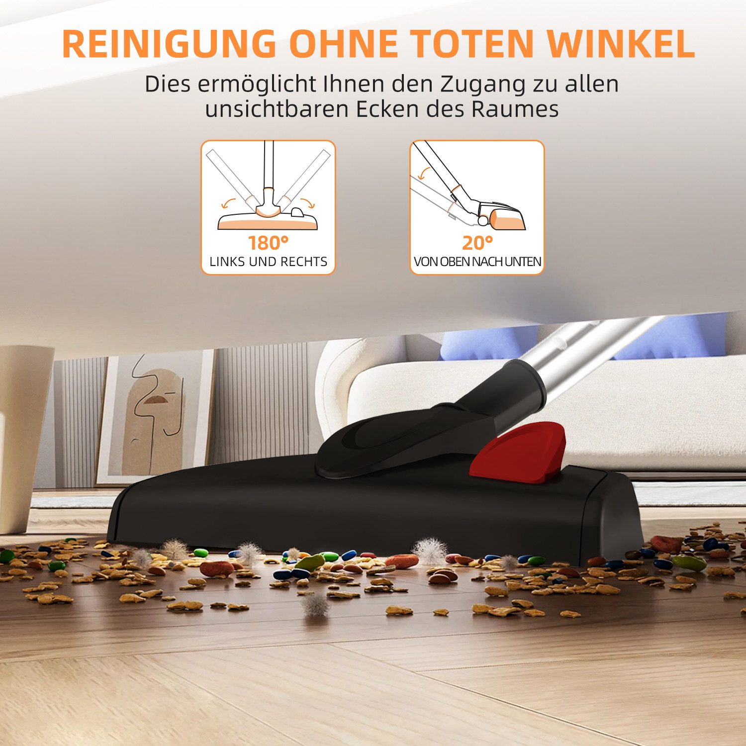 Hiazurm Akku-Hand-und Stielstaubsauger Kabelstaubsauger, 2 Austauschbare HEPA-Filters, Hand-und Stielstaubsauger mit 5M Kabel, Ideal für Hartböden und Teppiche