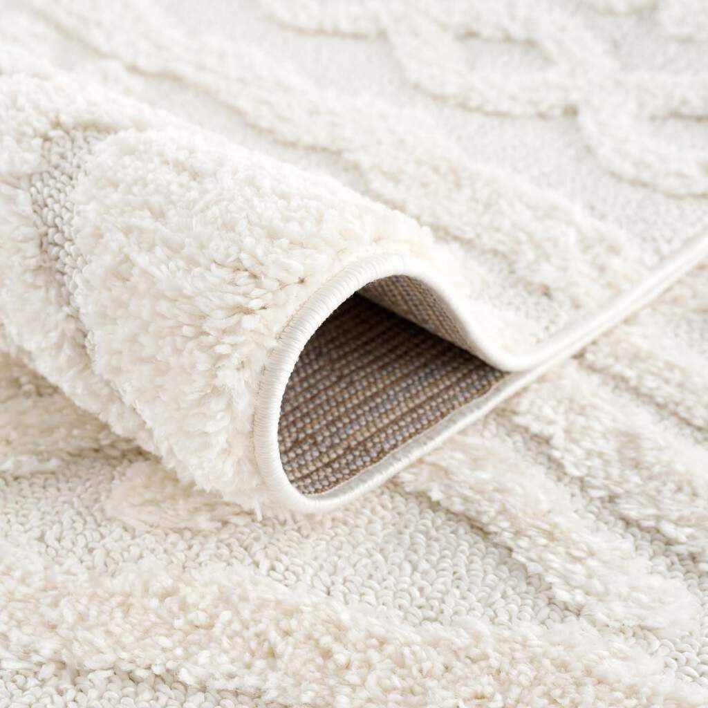 Carpet City Hochflor-Teppich Focus 3382, rund, Höhe: 20 mm, Boho-Teppich, Hochtief-Muster/ 3D-Effekt, für Wohnzimmer, Schlafzimmer