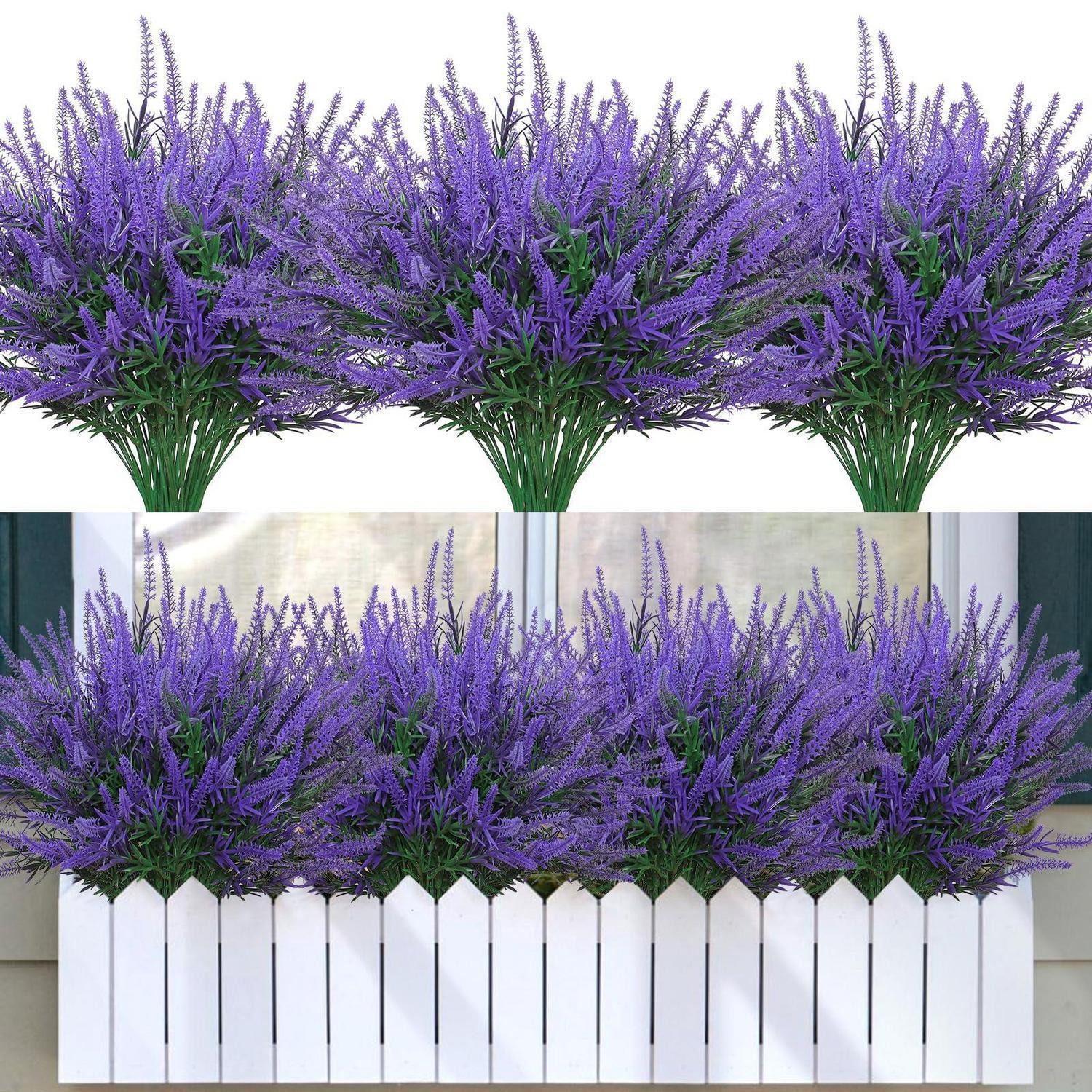 Kunstblumenstrauß Künstliche Blumen Outdoor Lila 12 Bündel, LuxusKollektion