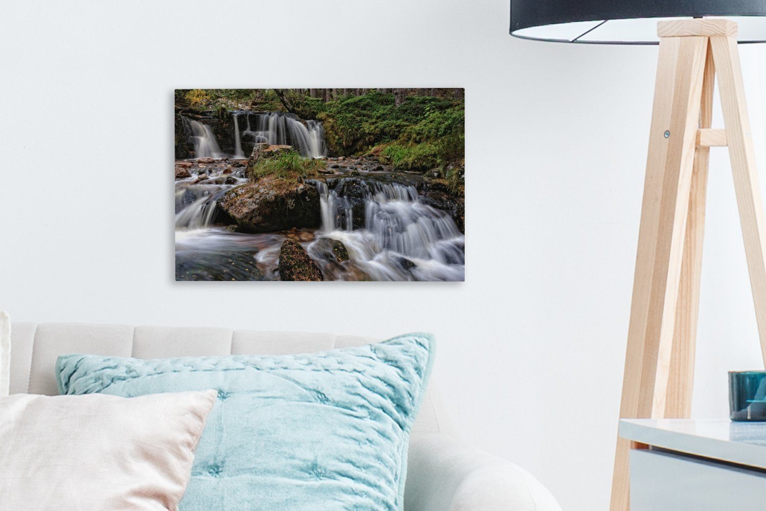 St), im Cairngorms-Nationalpark Leinwandbilder, OneMillionCanvasses® 30x20 Wasserfälle cm Schottland, Tosende Leinwandbild Aufhängefertig, (1 Wandbild in Wanddeko,