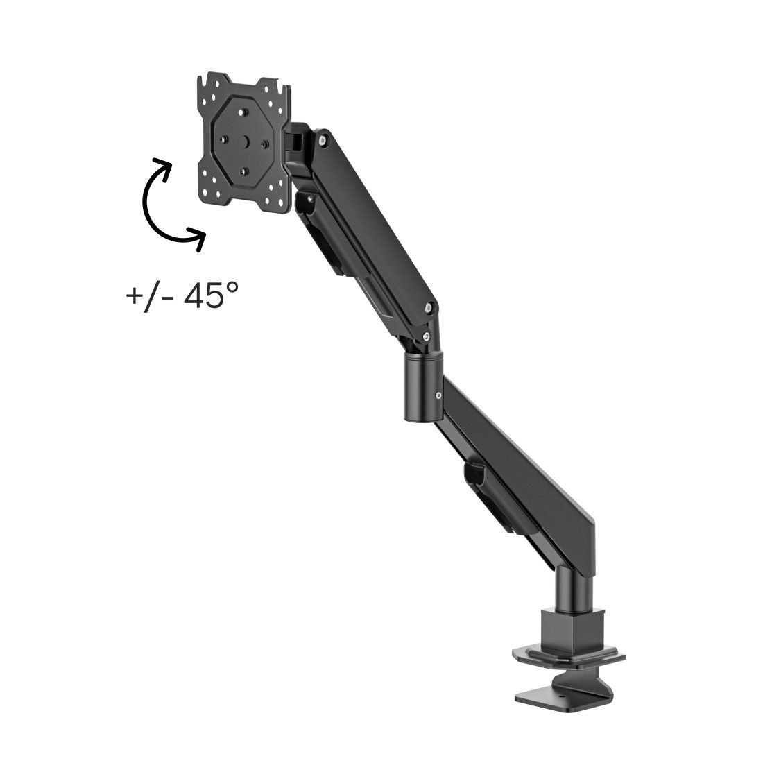 Hama Monitor-Halterung Monitorhalterung höhenverstellbar für 17 bis 35 Zoll Monitore, (bis 35 Zoll, Gasfeder, 360° Rotation, Kabelmanagement, VESA, Klemmmontage)