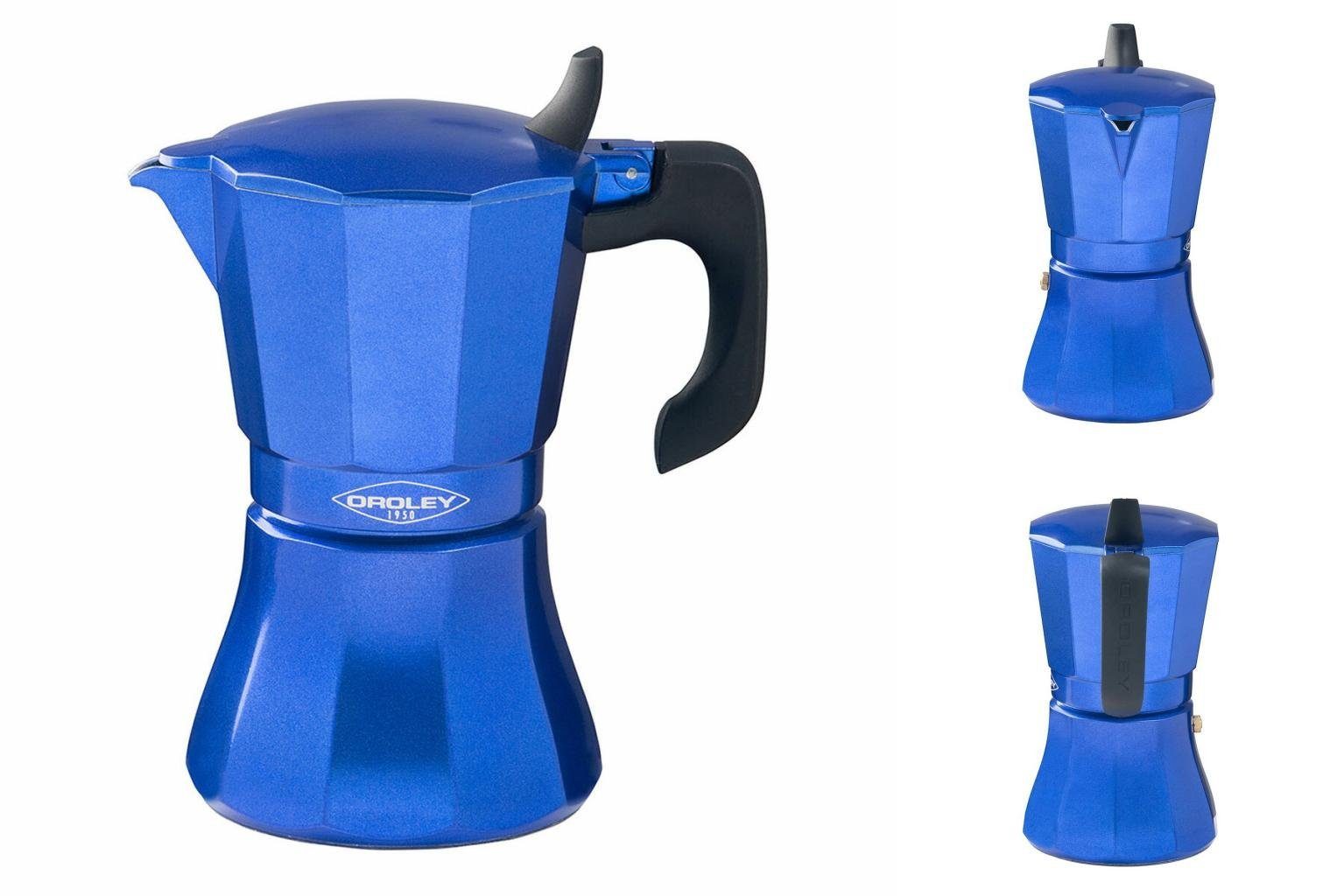 Oroley Espressokocher Espressokocher Italienische Kaffeemaschine Oroley Petra 6 Tassen Blau