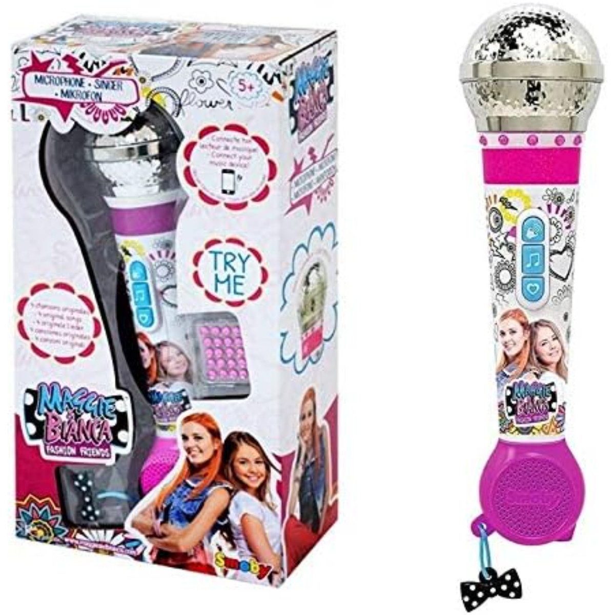 Smoby Mikrofon Maggie & Bianca Mikrofon mit Lichteffekten & Musikfunktion