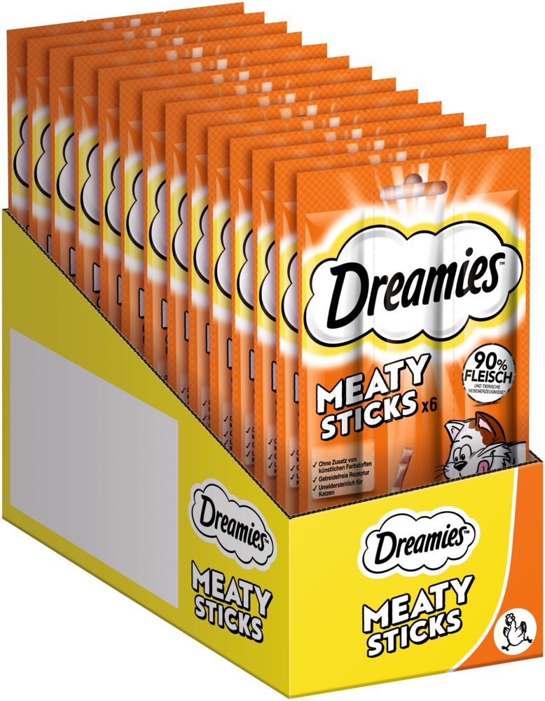 Dreamies DREAMIES™ Meaty Sticks Huhn 14 x 6 x 5g, Snack für: Katze