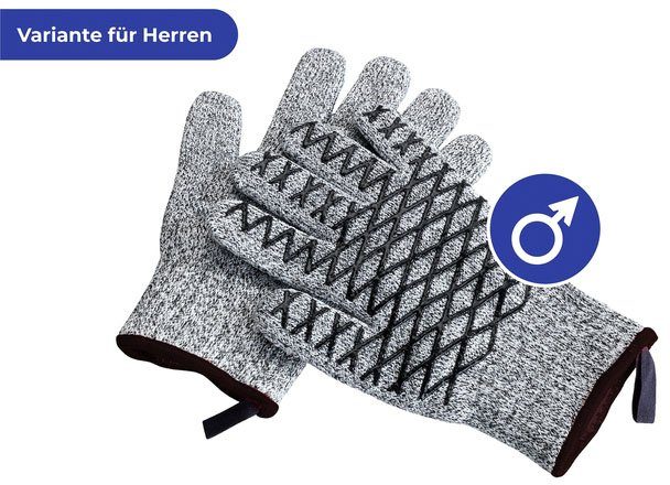 Maximex Grillhandschuhe 2in1, (Set, 2-tlg), Schnittschutzhandschuhe für Herren, hitzebeständige Küchenhandschuhe