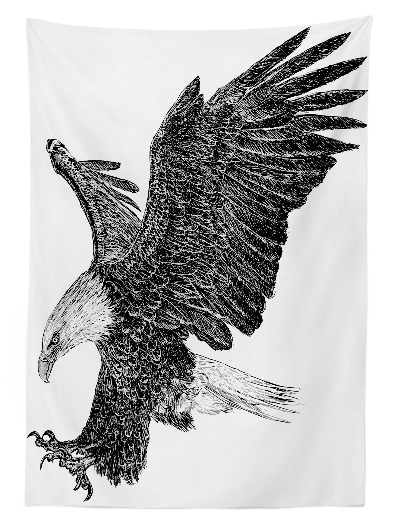 Tier Außen Swoop Waschbar Abakuhaus geeignet Sketchy Bereich Tischdecke Für Bald Klare Eagle Farben, den Farbfest