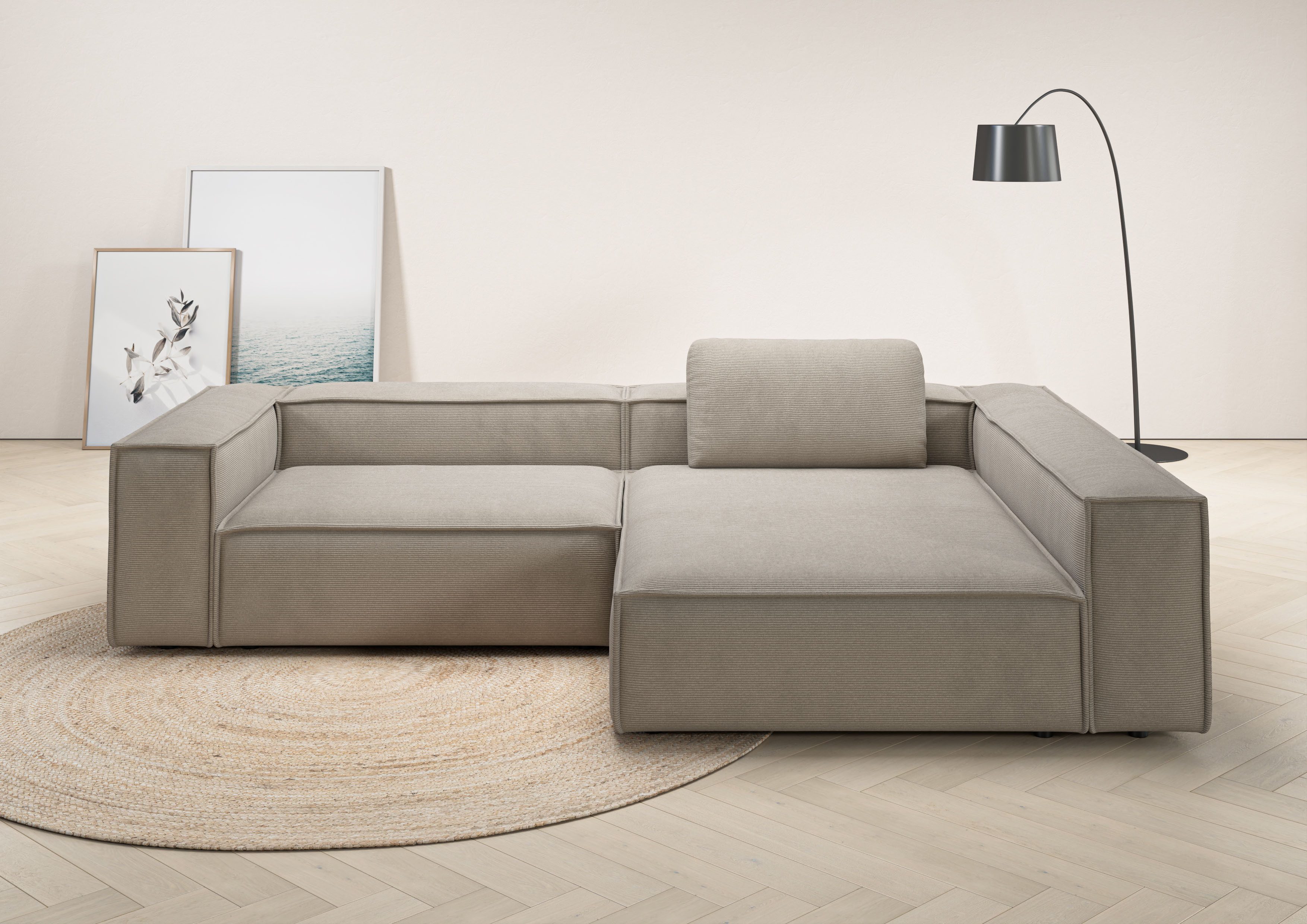 Home affaire Ecksofa Watertown, moderne XXL L-Form, 306 cm breit, Komfortabel mit tiefer Sitzfläche – ideal für große Wohnräume