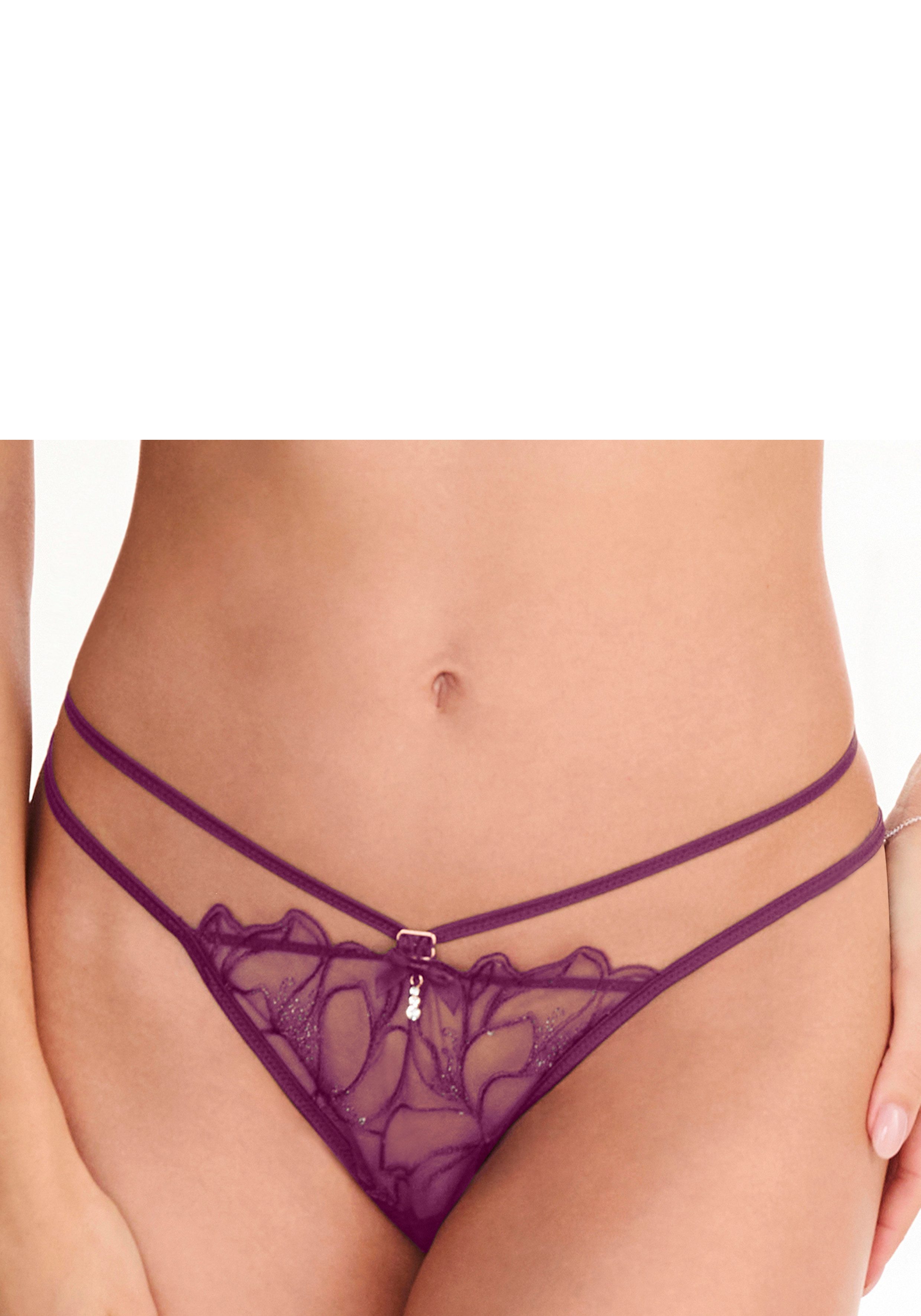 LASCANA String Amira-Kollektion mit schimmernder Spitze und aufregender Bänder-Optik