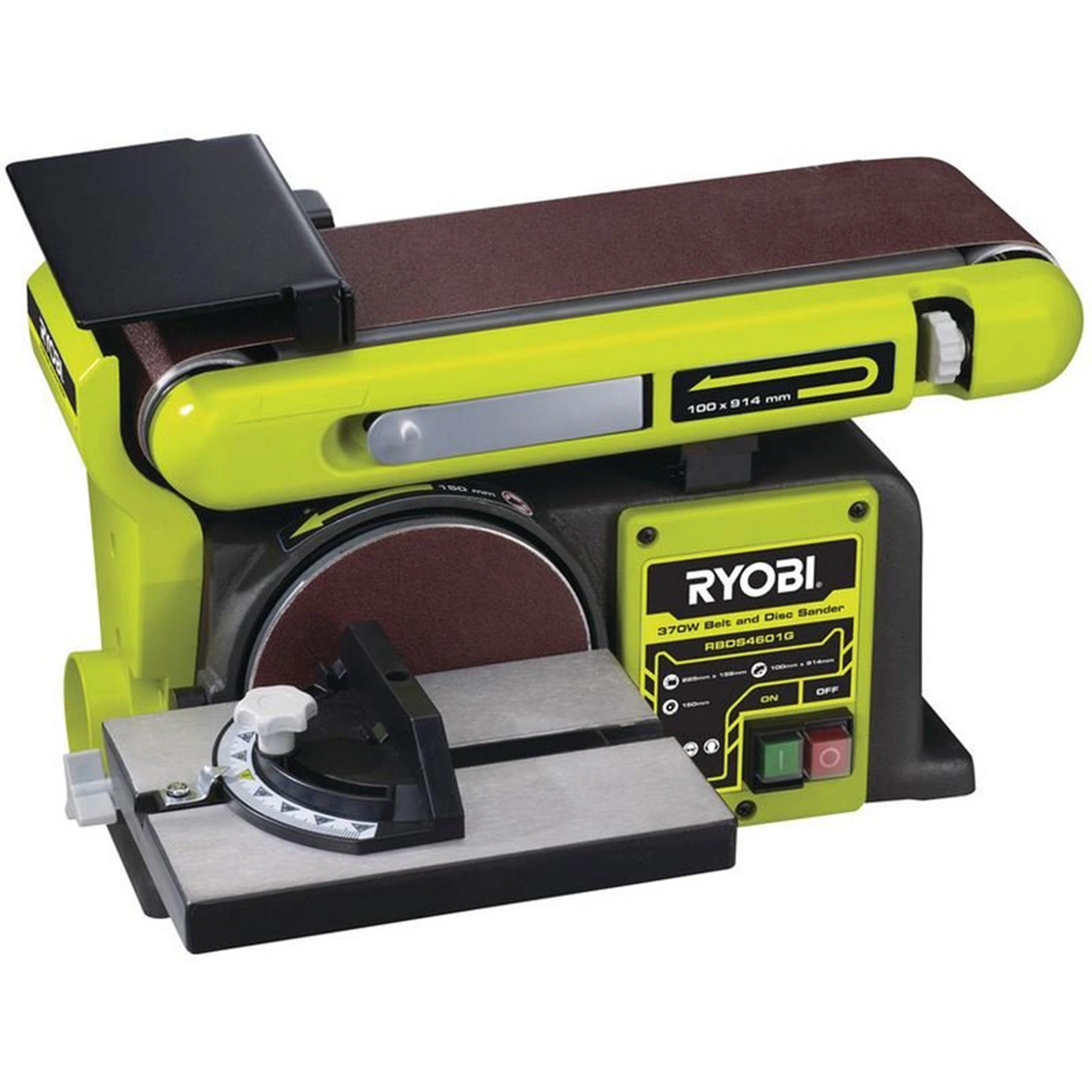 RYOBI Stand-Band-Tellerschleifer Ryobi RBDS4601G Band- & Tellerschleifer 375W Absaugung, (1 tlg)