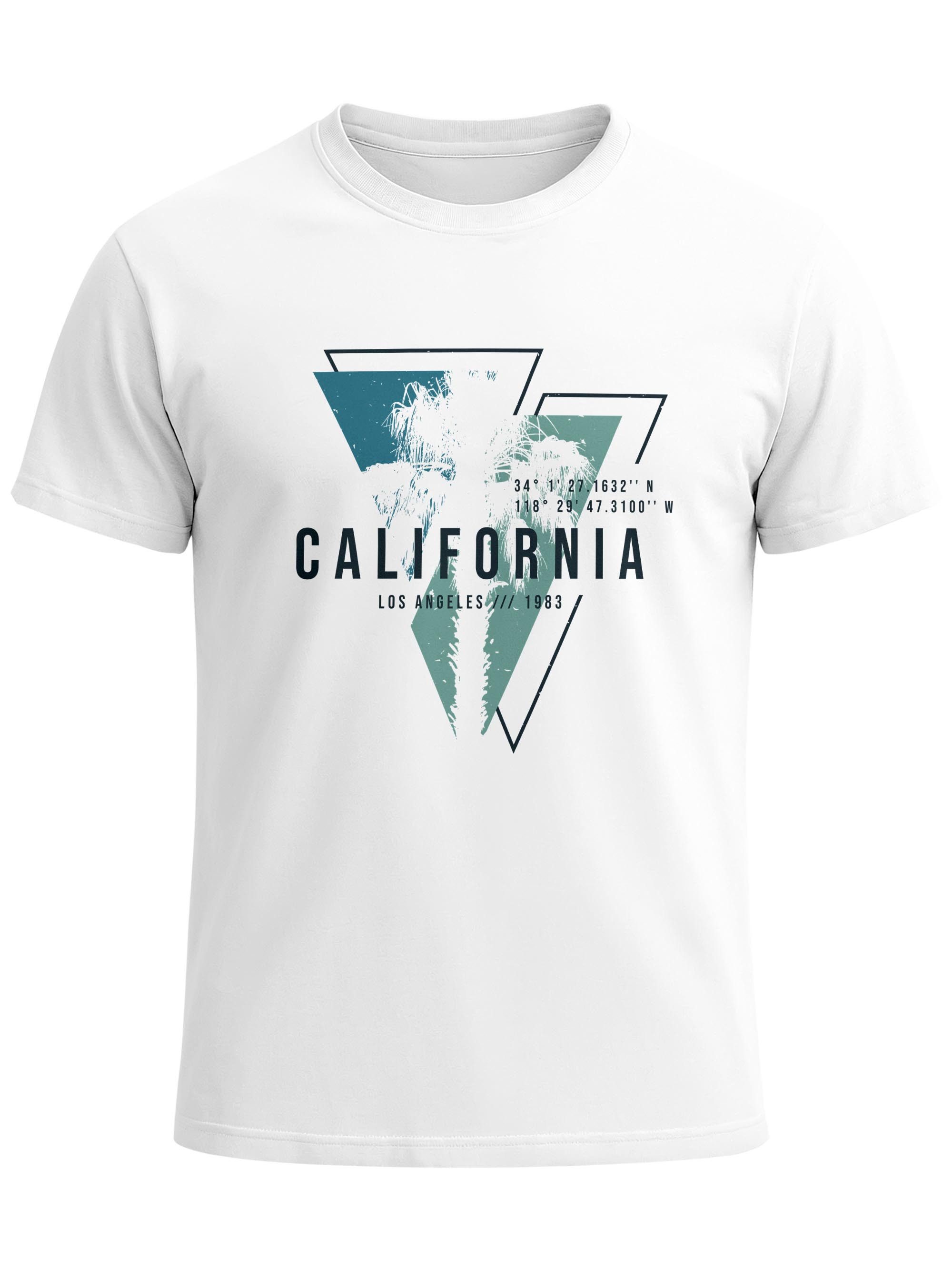 Neverless Print-Shirt Herren T-Shirt California Los Angeles Surfing Motiv Sommer Fashion mit Print