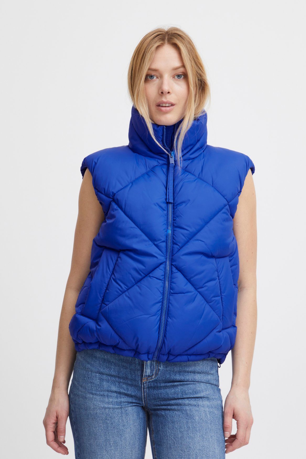 Puffer BYBOMINA Jacke 6256 Blau Weste b.young Steppweste Stepp in Ärmellos