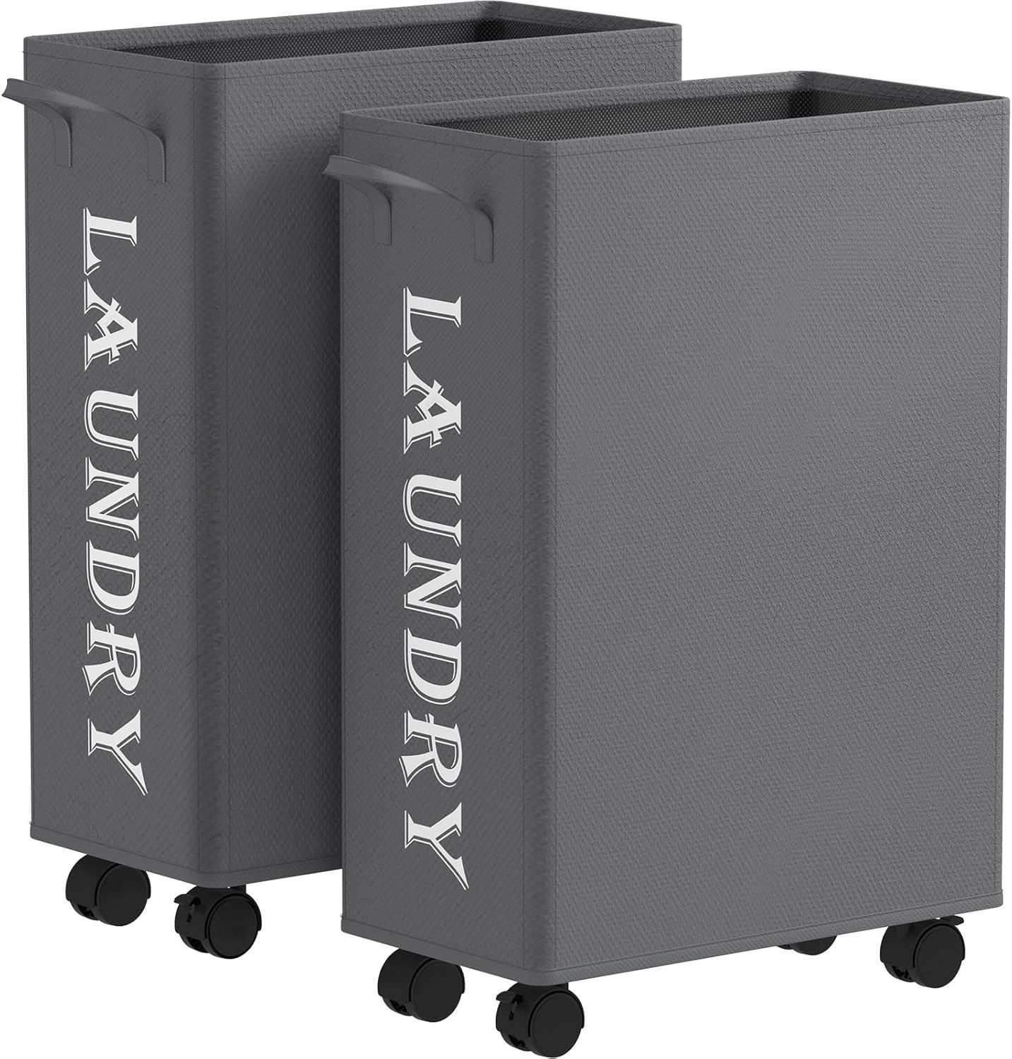 Lifewit Wäschekorb Rollbarer Wäschekorb 50L / 75L Faltbar mit Deckel & Grif günstig online kaufen