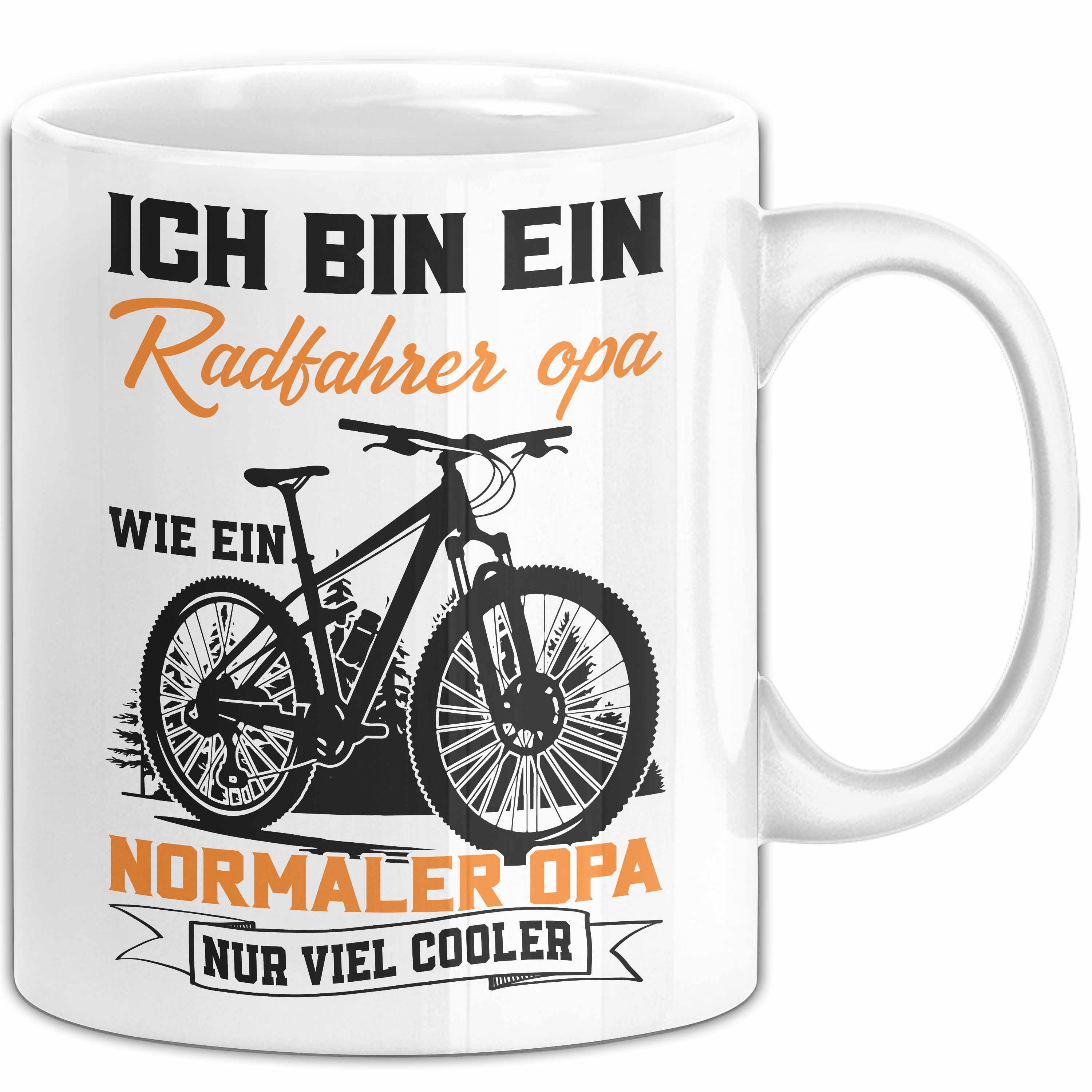 Trendation Tasse Radfahrer Opa Tasse Geschenk Wie Ein Normaler Opa Geschenkidee Großvat, Keramik