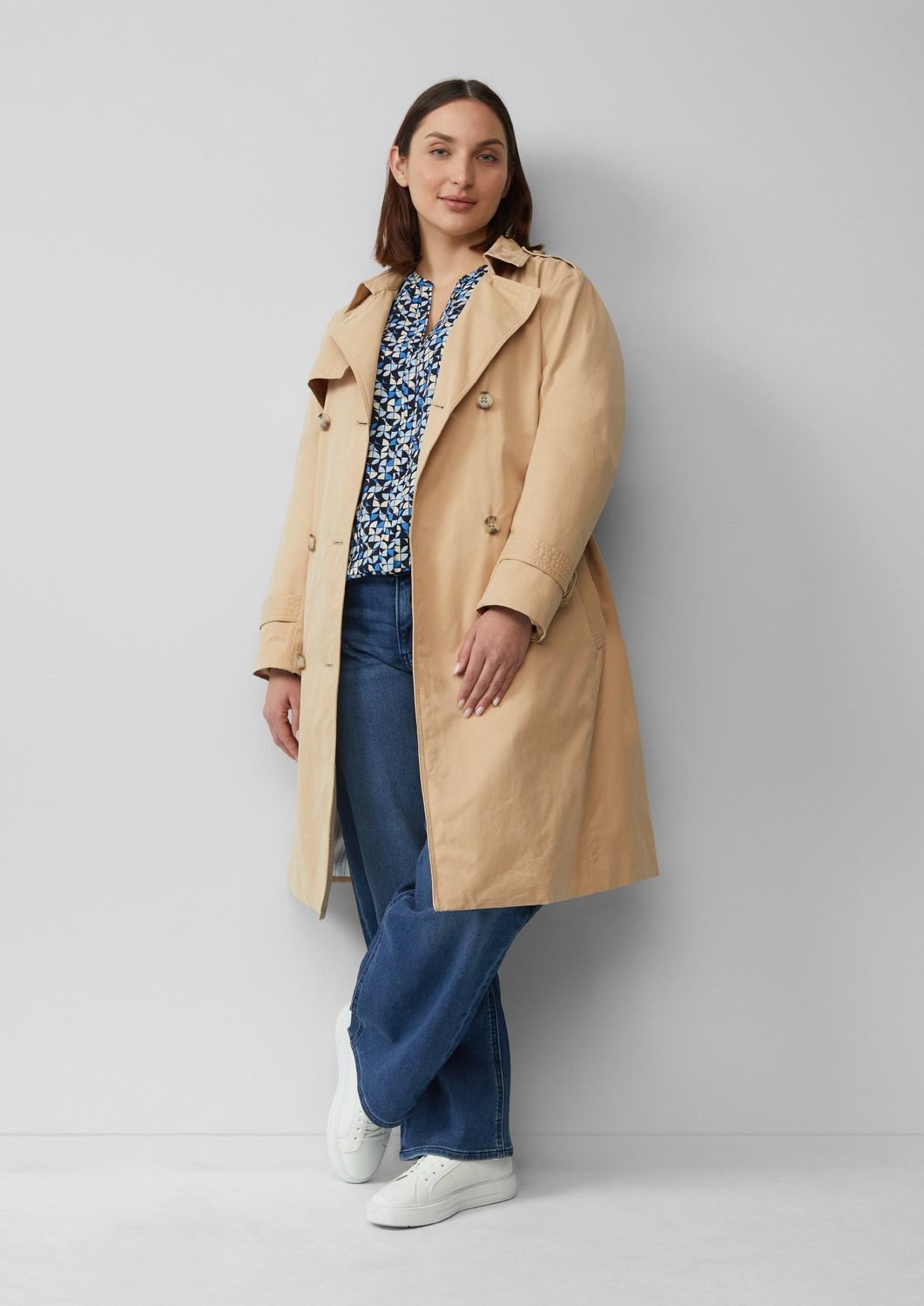 s.Oliver Druckbluse CURVE (1-tlg) langarm, Tunika-Ausschnitt günstig online kaufen