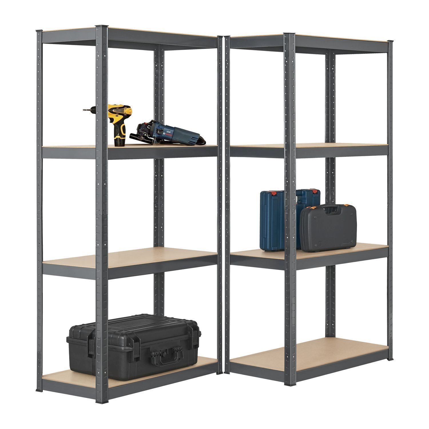 Juskys Schwerlastregal Easy, Set, 2er Set, 640 kg Traglast, 8 Böden, indivi günstig online kaufen