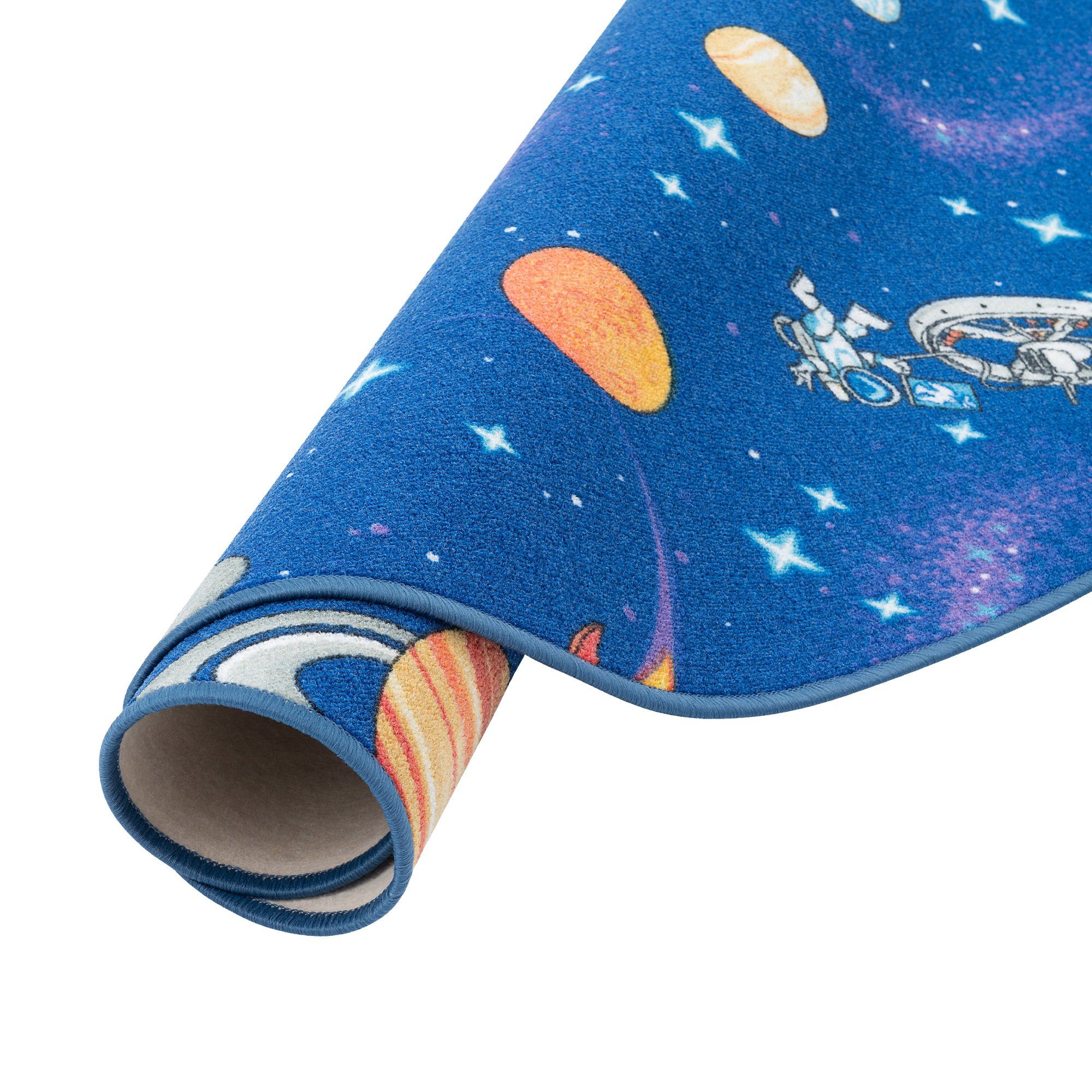Snapstyle Kinderteppich Kinder Spiel Teppich Weltall Rund, Rund, Höhe: 4 mm – Bild 4 von 5