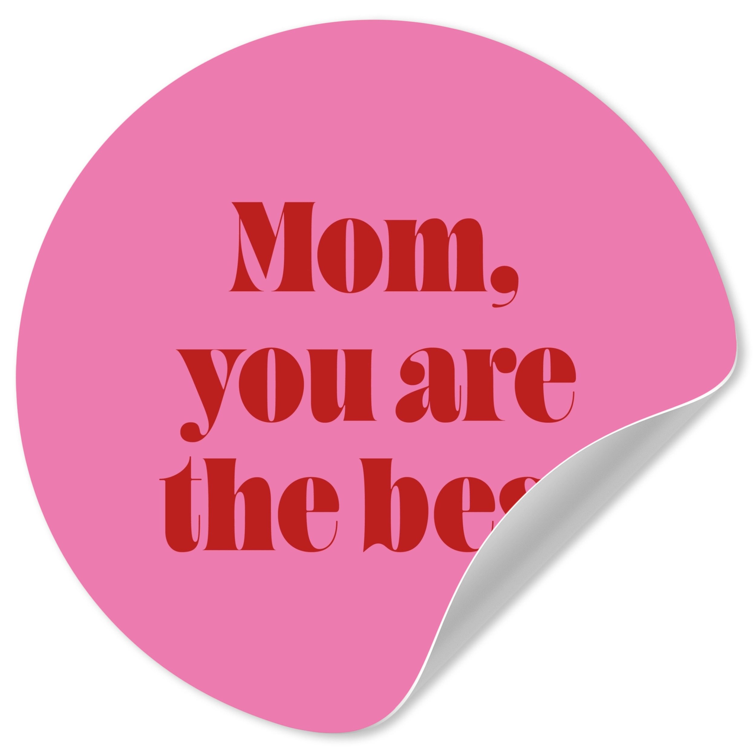 MuchoWow Wandsticker Mutter - Botschaft - Rosa (1 St), Wanddeko Wohnzimmer Schlafzimmer Wandverkleidung, 50x50 cm