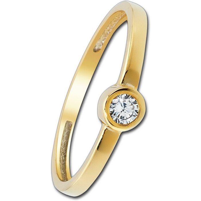 Balia Goldring Balia Ring für Damen aus 333 Gelbgold (Fingerring) Fingerring Größe 54 (17 2) 333 Gelbgold - 8 Karat (Kristall gold) Gold 333