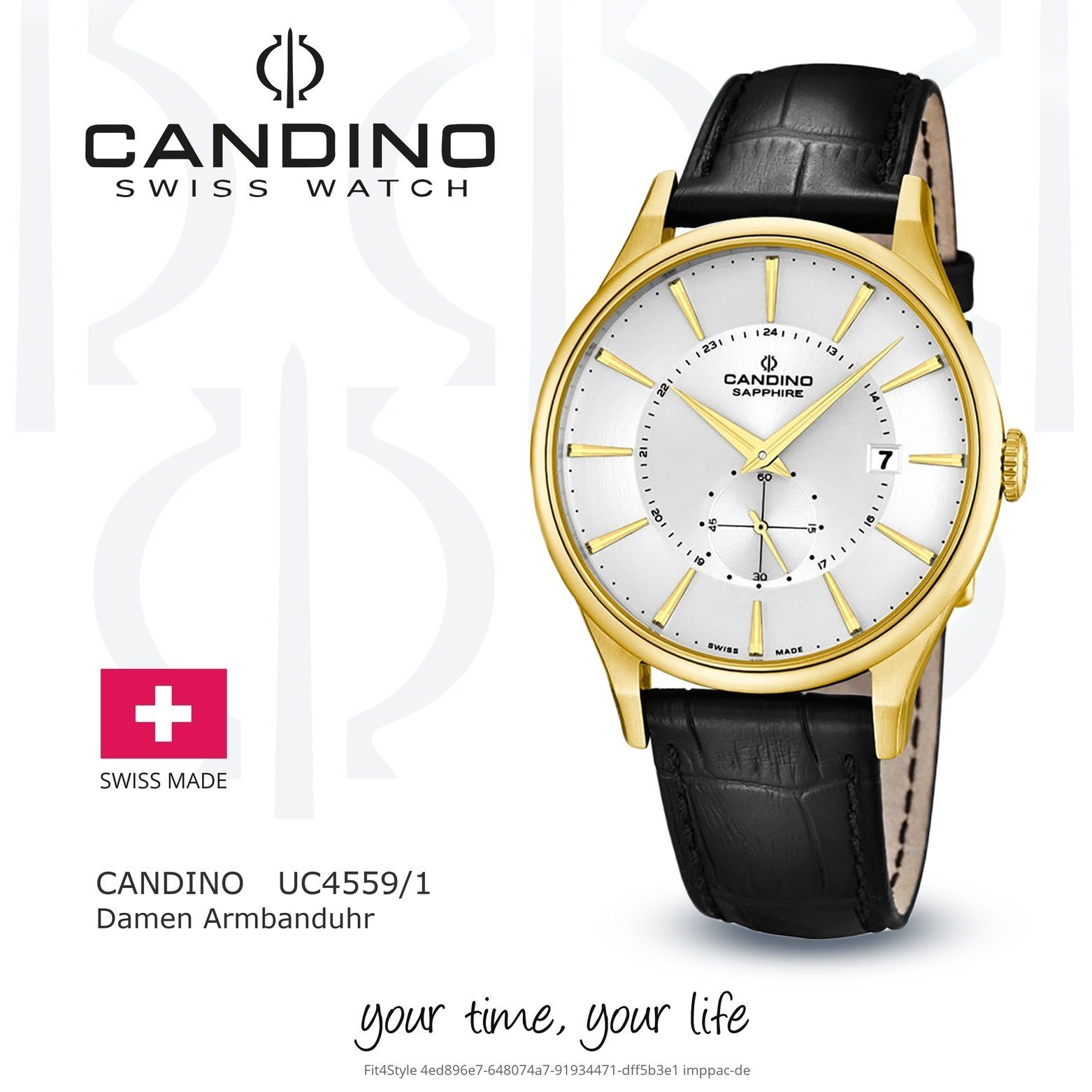 Candino Quarzuhr Candino Quarzuhr Lederarmband Analog Elegant C4559/1, rund, Damen Damen schwarz, Armbanduhr