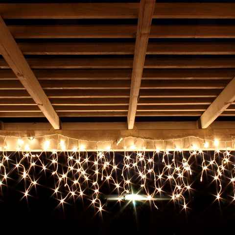 Mojawo Lichtervorhang 160er LED Lichtervorhang Innen und Außen warmweiß