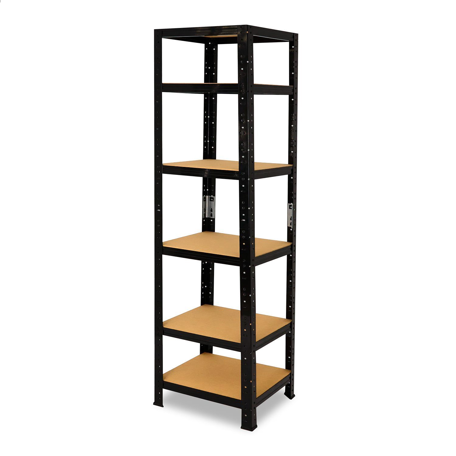 shelfplaza Schwerlastregal & als Tragkraft, Büroregal Metall schwarz Lagerregal, Böden Lastenregal, schwarz Metallregal BLACK, 180x40x40cm, je Regal 145kg Steckregal 6 mit