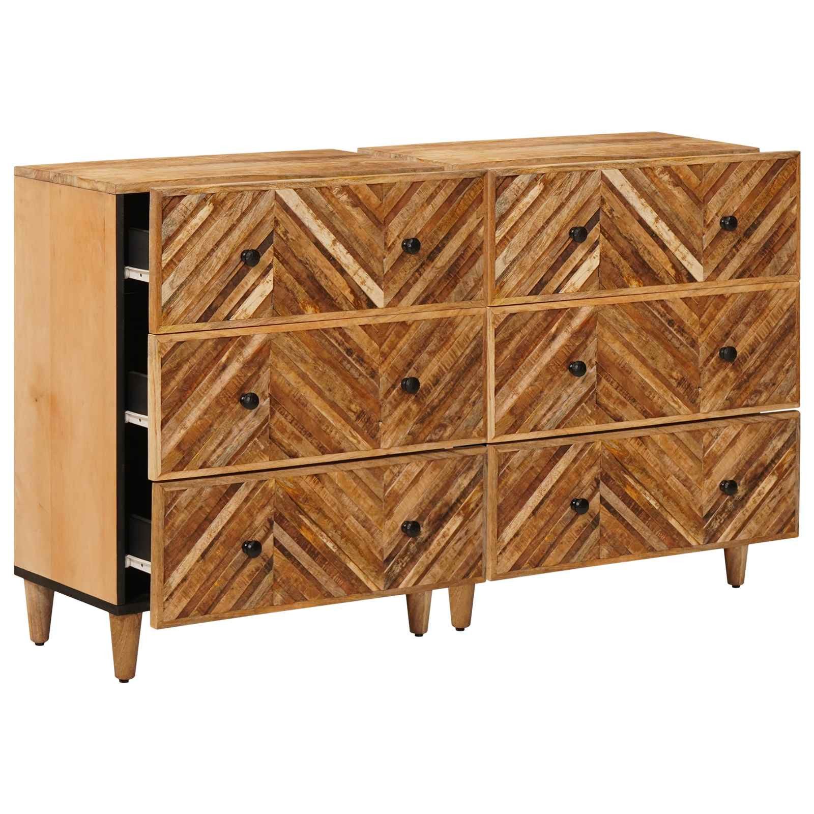vidaXL Schranksystem Stauraumschränke 2 Stk. 60 x 33,5 x 75 cm Massivholz (2-St)