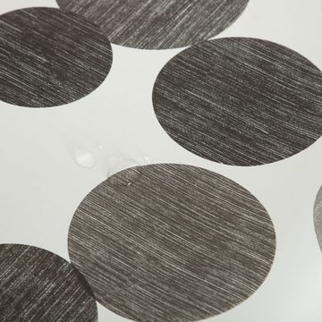 Haus und Deko Tischdecke Wachstuch Tischdecke weiß mit grauen Punkten abwaschbar rund Gartentis (1-tlg)