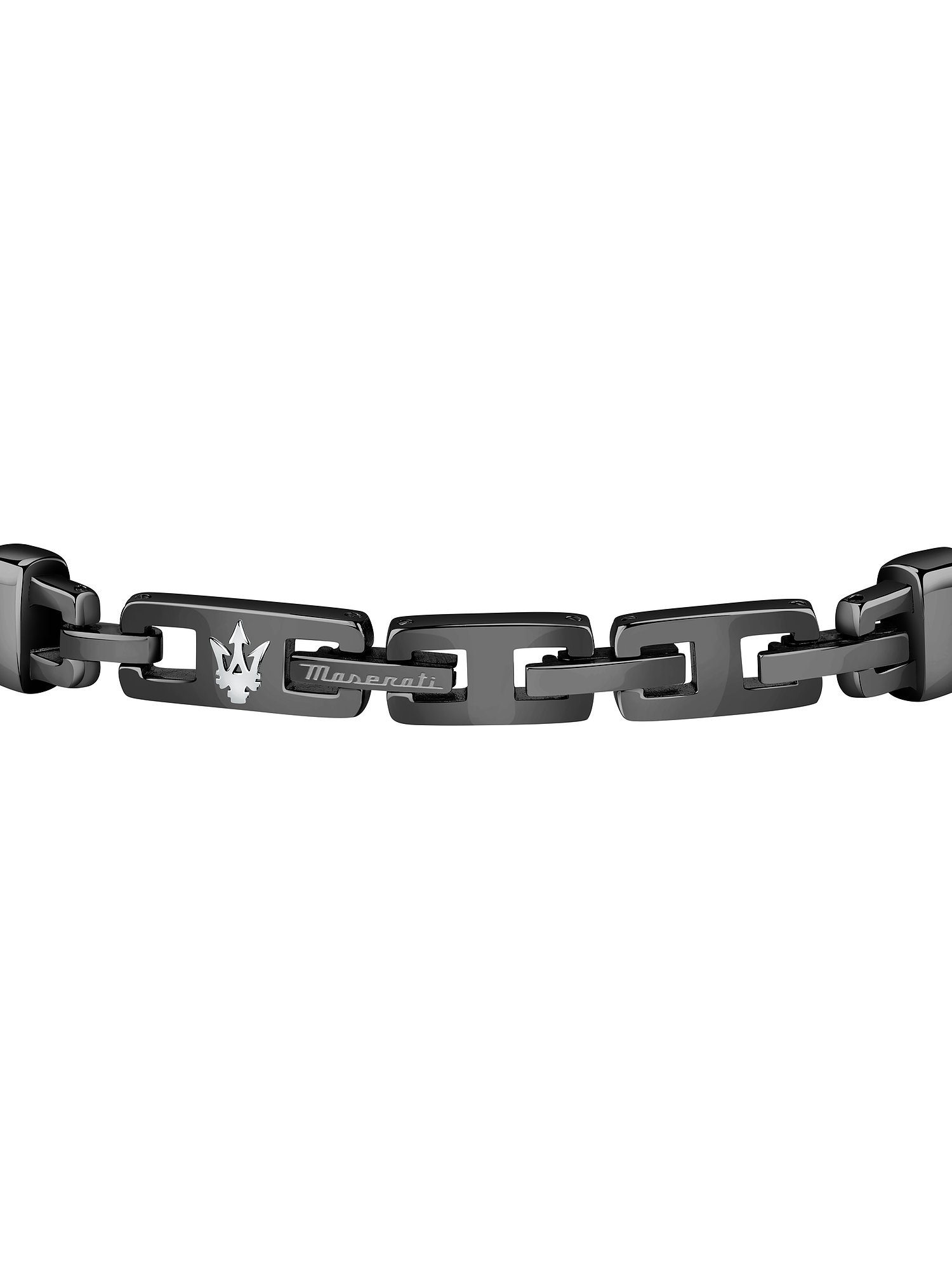 MASERATI Edelstahlarmband Maserati Herren-Armband Edelstahl, Leder, recycelt