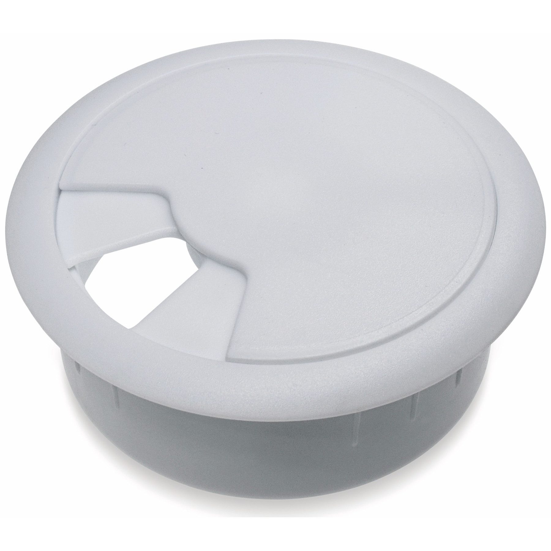 Pollin Kabeldurchfuhr Kabeldurchführung für Arbeitsplatten, weiß, 60 mm, ABS
