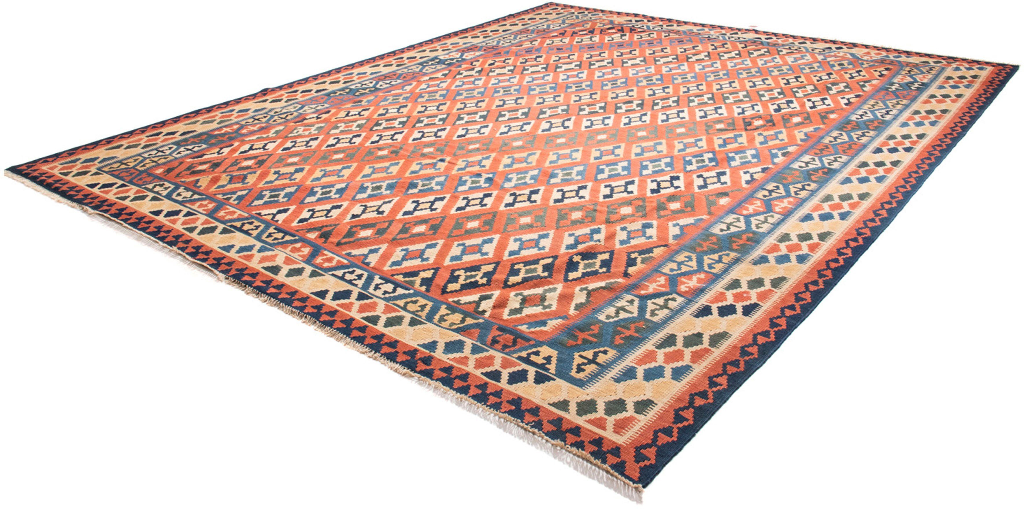 Wollteppich Kelim - Oriental - 388 x 308 cm - mehrfarbig, morgenland, rechteckig, Höhe: 6 mm, Wohnzimmer, Einzelstück