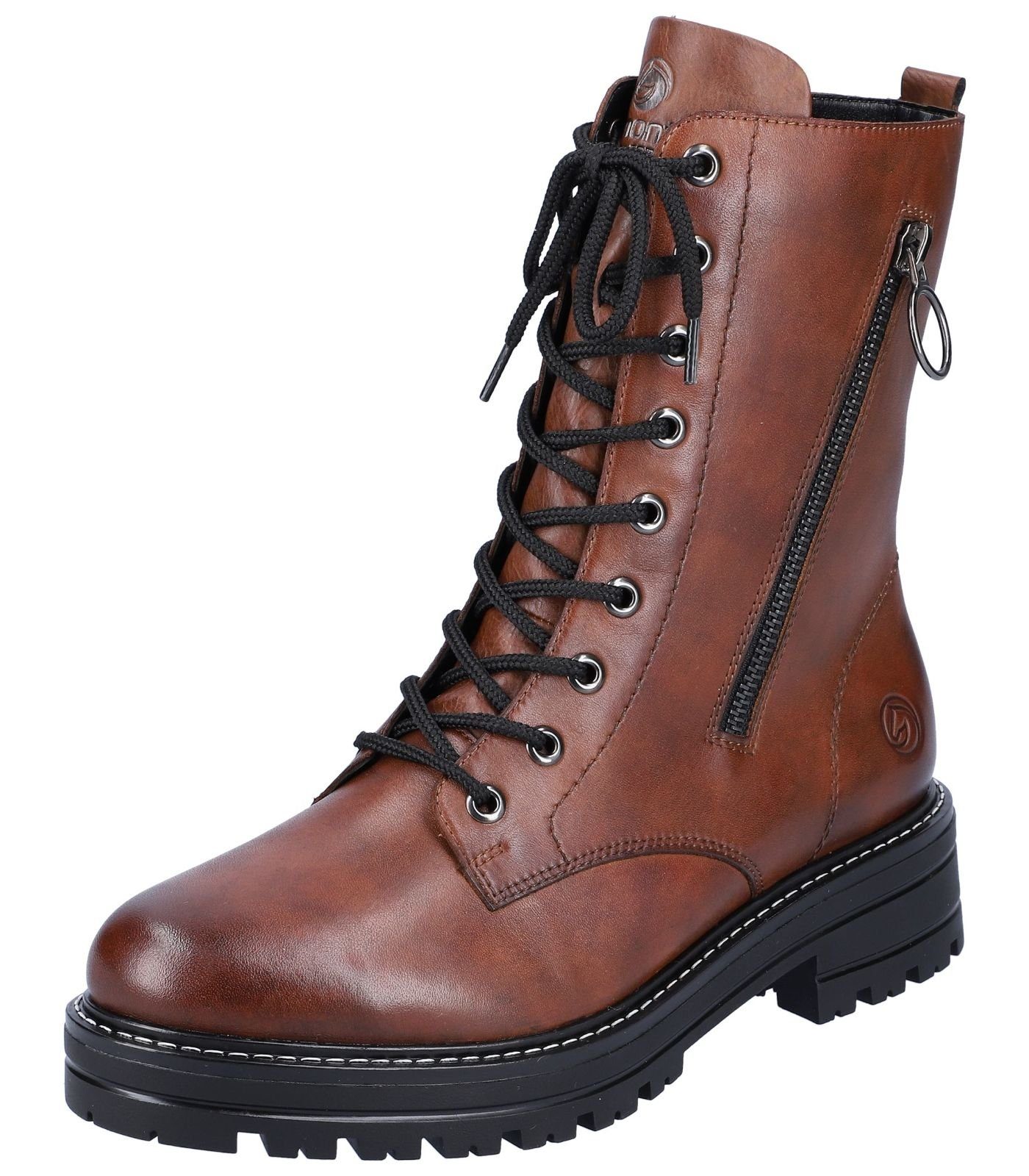 Chestnut Schnürstiefelette Stiefelette Glattleder Remonte