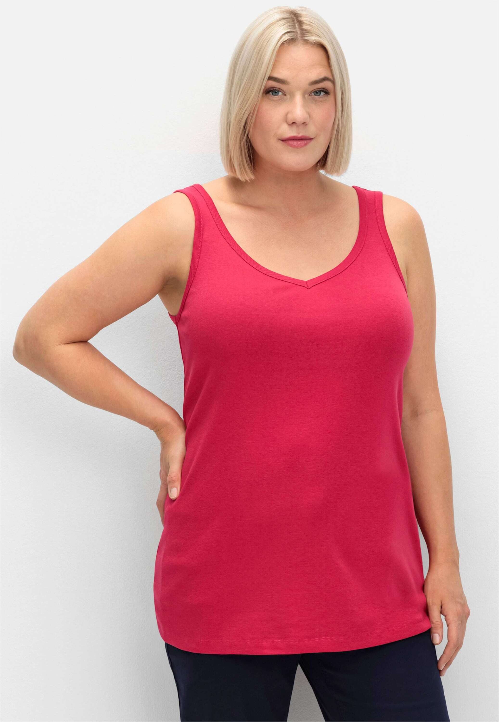 Sheego Shirttop Tanktop Ärmellos