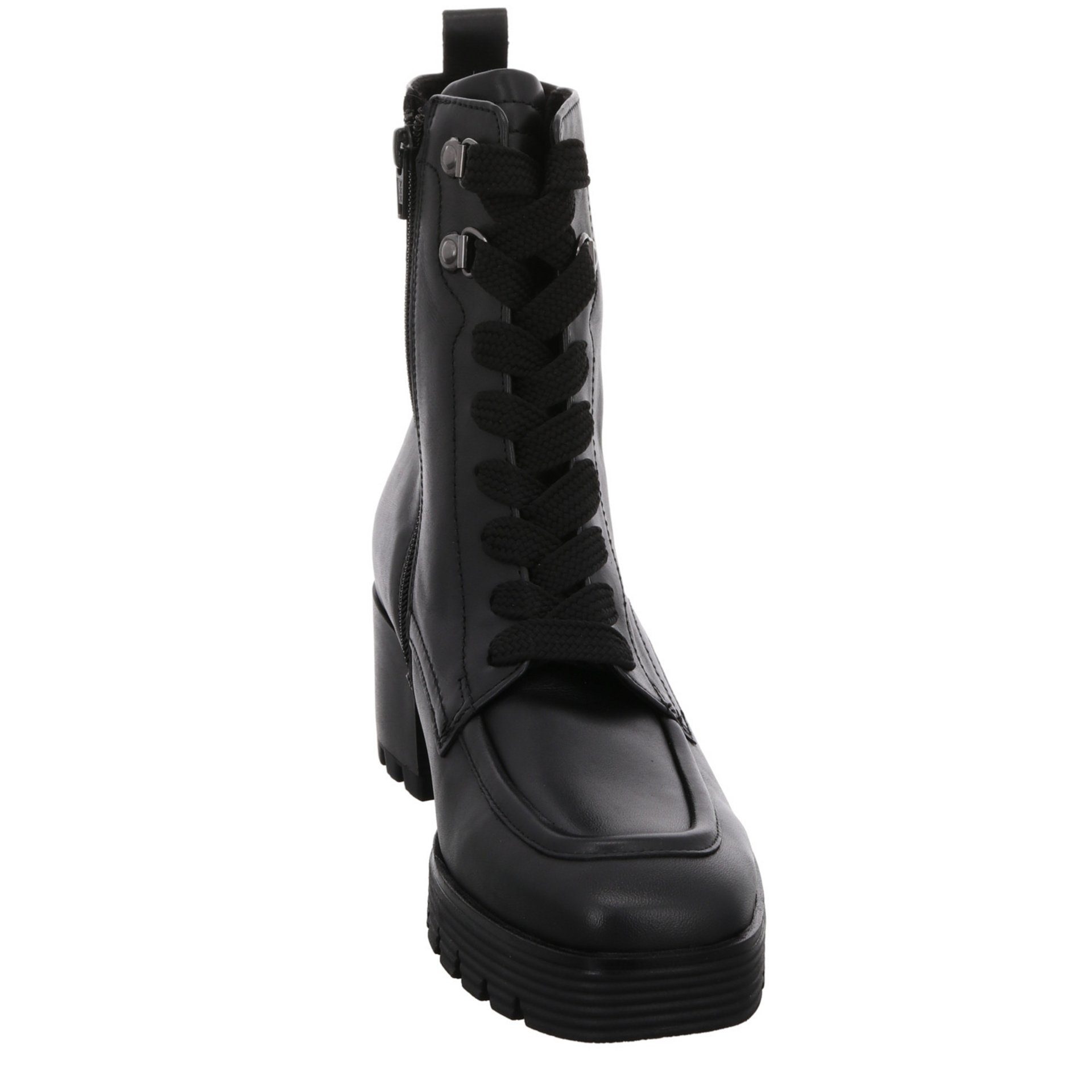Gabor Damen Stiefeletten Schuhe Schnürstiefelette schwarz Schnürstiefelette (Micro) Veloursleder
