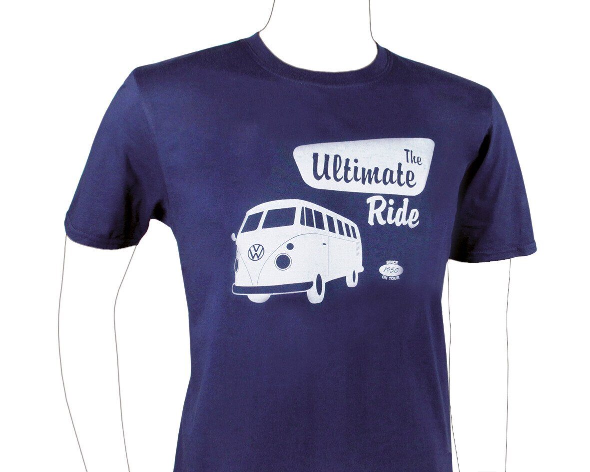 Rundhalsshirt, stilvolles Unisex Ride mit by Ultimate Ride/Blau The T-Shirt Blau Volkswagen VW BRISA Ultimate in Collection Design Kurzarmshirt