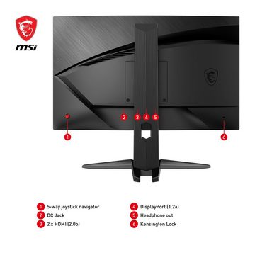 MSI G24C6P E2 Curved-Gaming-LED-Monitor (59,9 cm/24 ", 1920 x 1080 px, Full HD, 1 ms Reaktionszeit, 180 Hz, VA LED, höhenverstellbar, 3 Jahre Herstellergarantie)