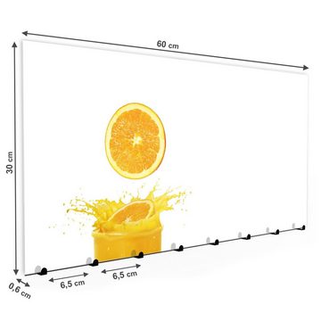 Primedeco Garderobenpaneel Magnetwand und Memoboard aus Glas Orange fällt in Glas