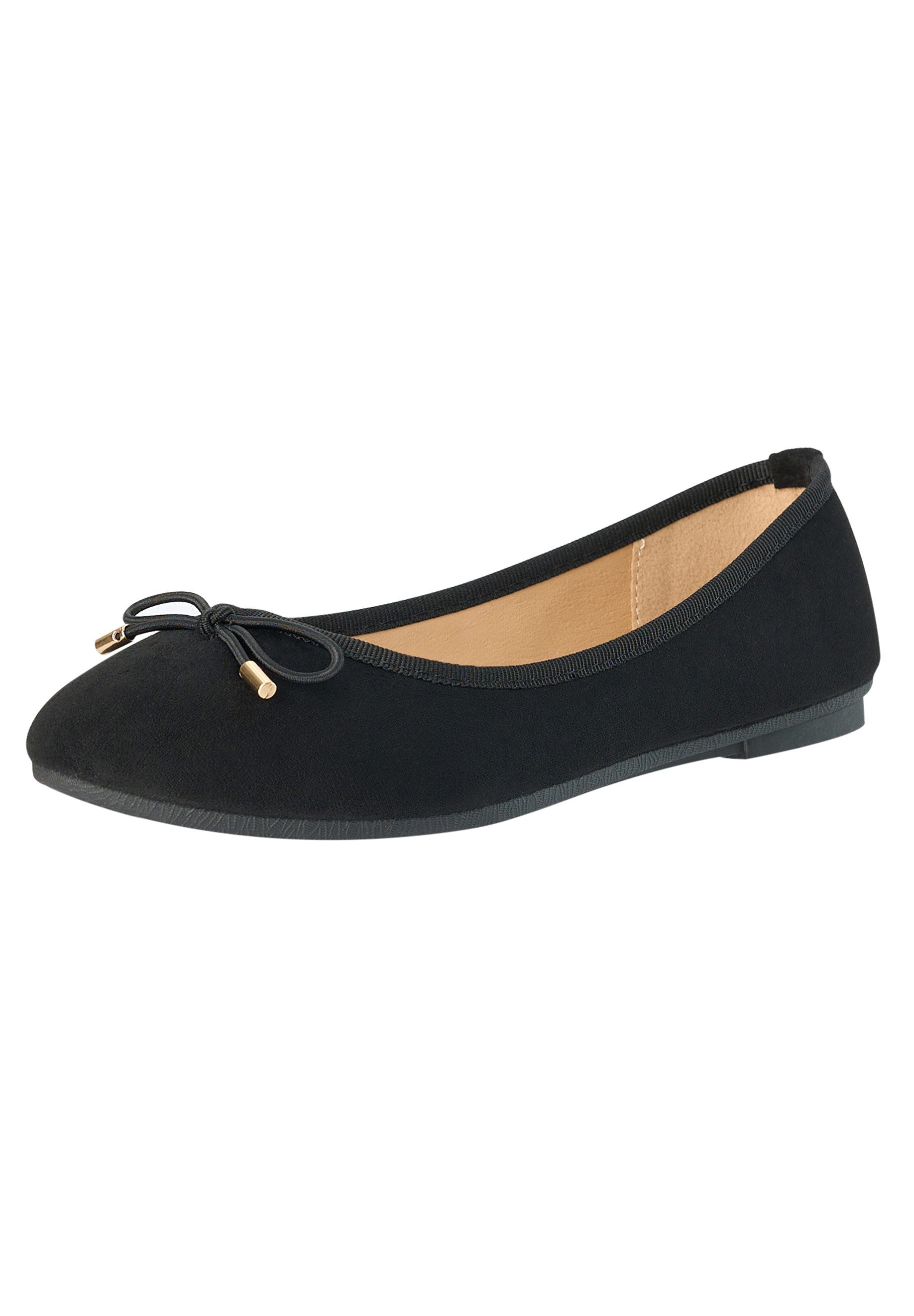Day Vine Damen Ballerinas mit Schleife – flache Schlupfschuhe mit runder Spitze Ballerina
