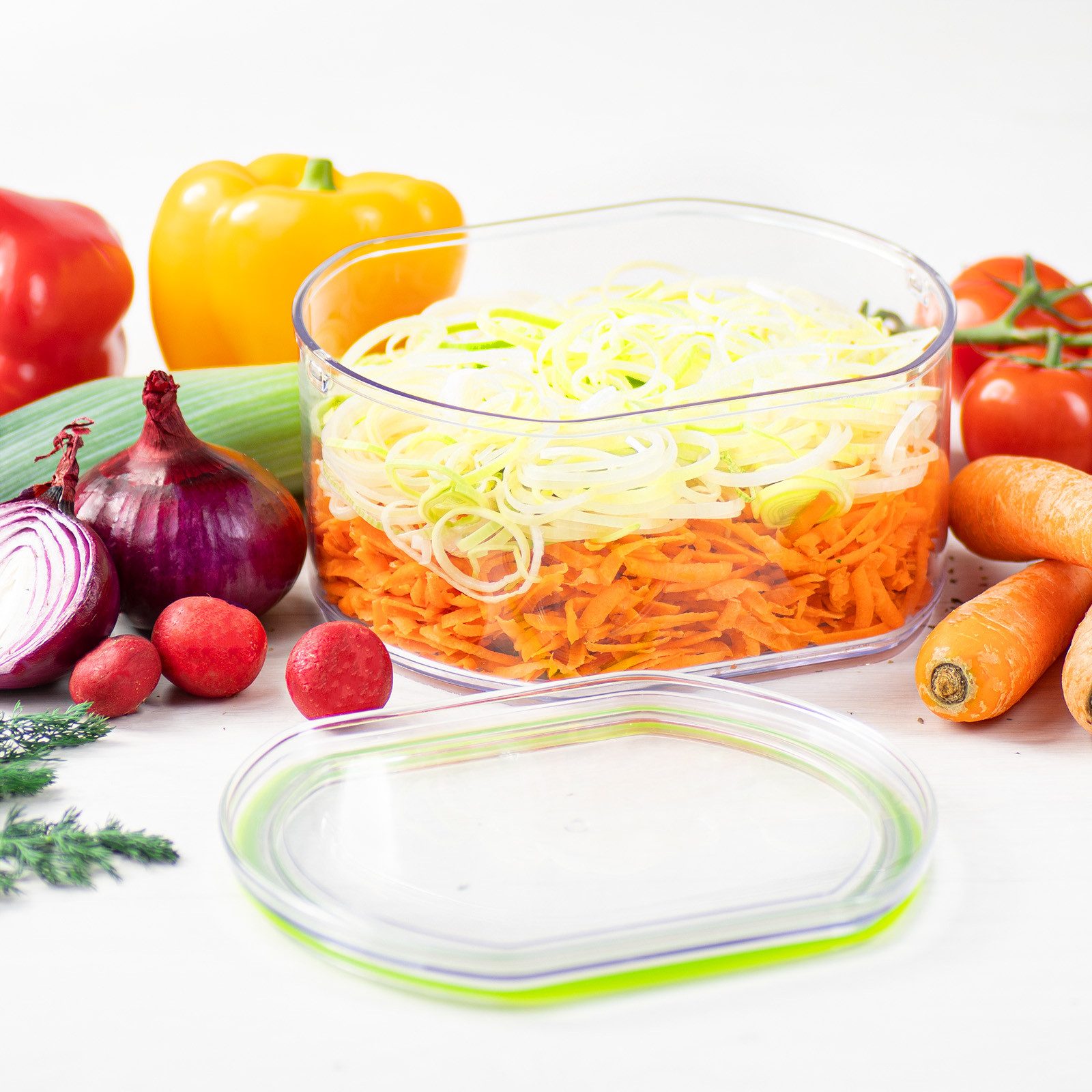Genius Gemüsehobel Genius Nicer Dicer Pegasus Auffangbehälter mit Deckel Set 2-tlg., Kunststoff