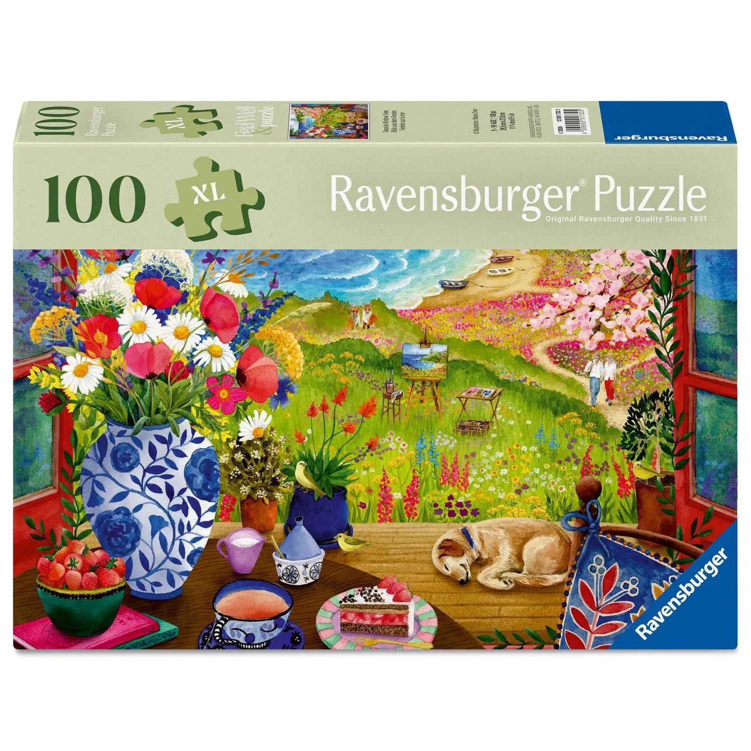 Ravensburger Puzzle Erwachsenenpuzzle 100 XL-Teile - Blick aus dem Fenster, Puzzleteile