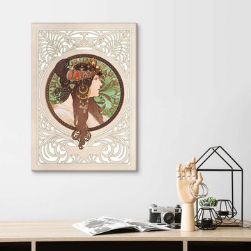 Posterlounge Leinwandbild Alfons Mucha, Byzantinischer Kopf: Brünett, Orientalisches Flair Malerei