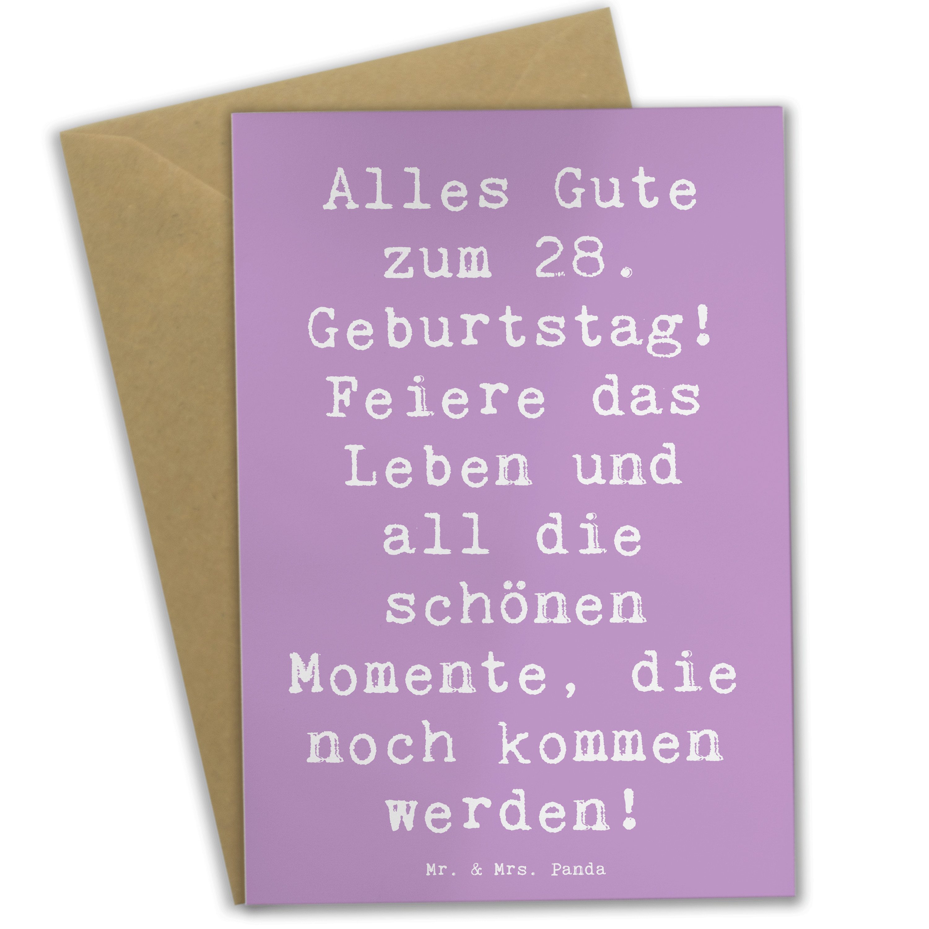 Grußkarte Spruch 28. Geburtstag - Lavendeltraum - Geschenk, 28. Geburtstag Wüns