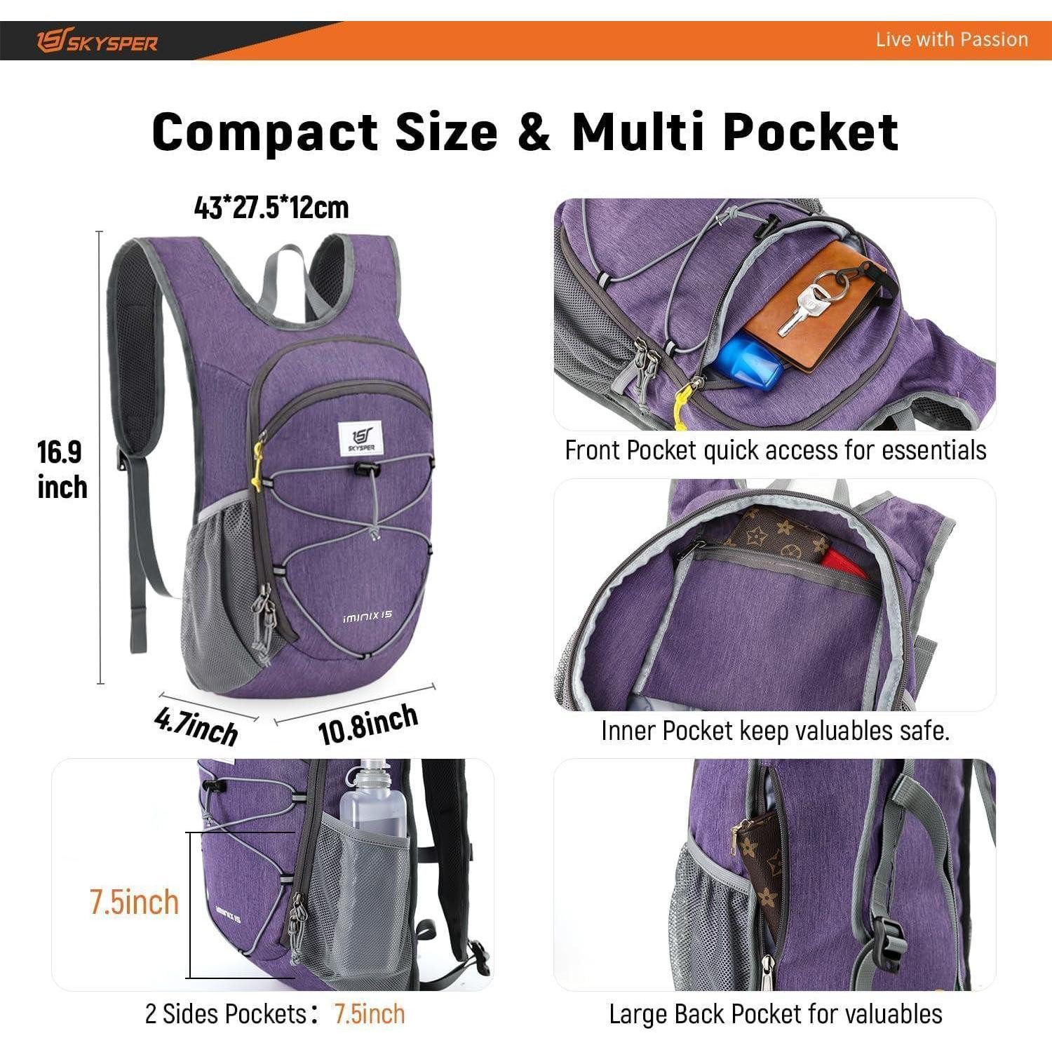 LuxusKollektion Tagesrucksack Rucksack 15L faltbar lilafarben
