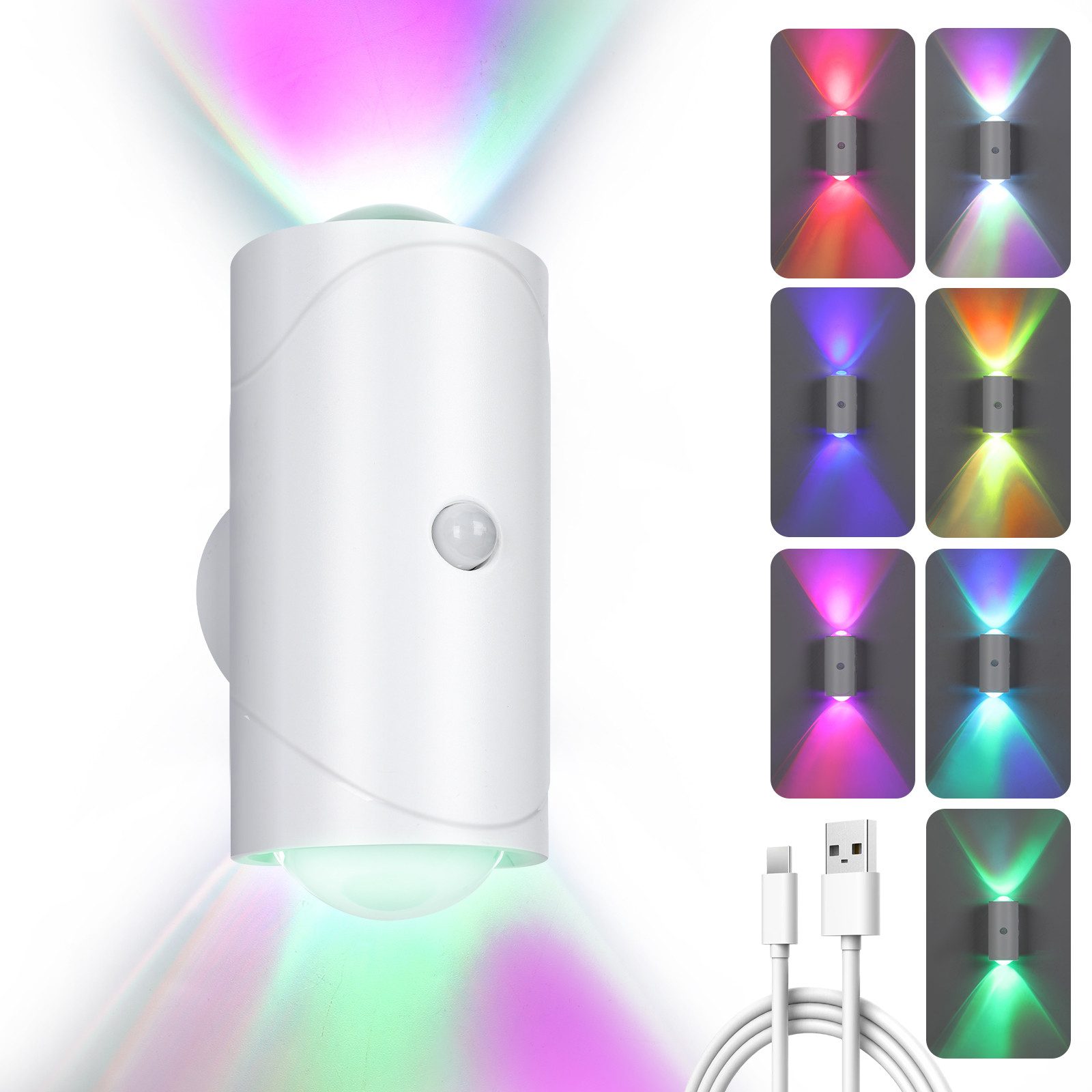 PRIISF LED Wandleuchte Kabellos mit Bewegungsmelder LED Wandleuchten ohne S günstig online kaufen