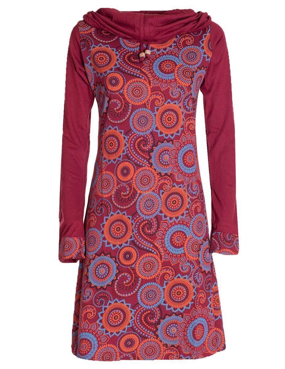 Jerseykleid Langarm Kleid Schal-Kleid Winterkleider Baumwollkleid