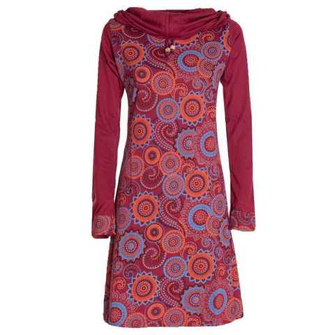 Vishes Jerseykleid Langarm Kleid Schal-Kleid Winterkleider Baumwollkleid Hippie, Goa, Ethno Style