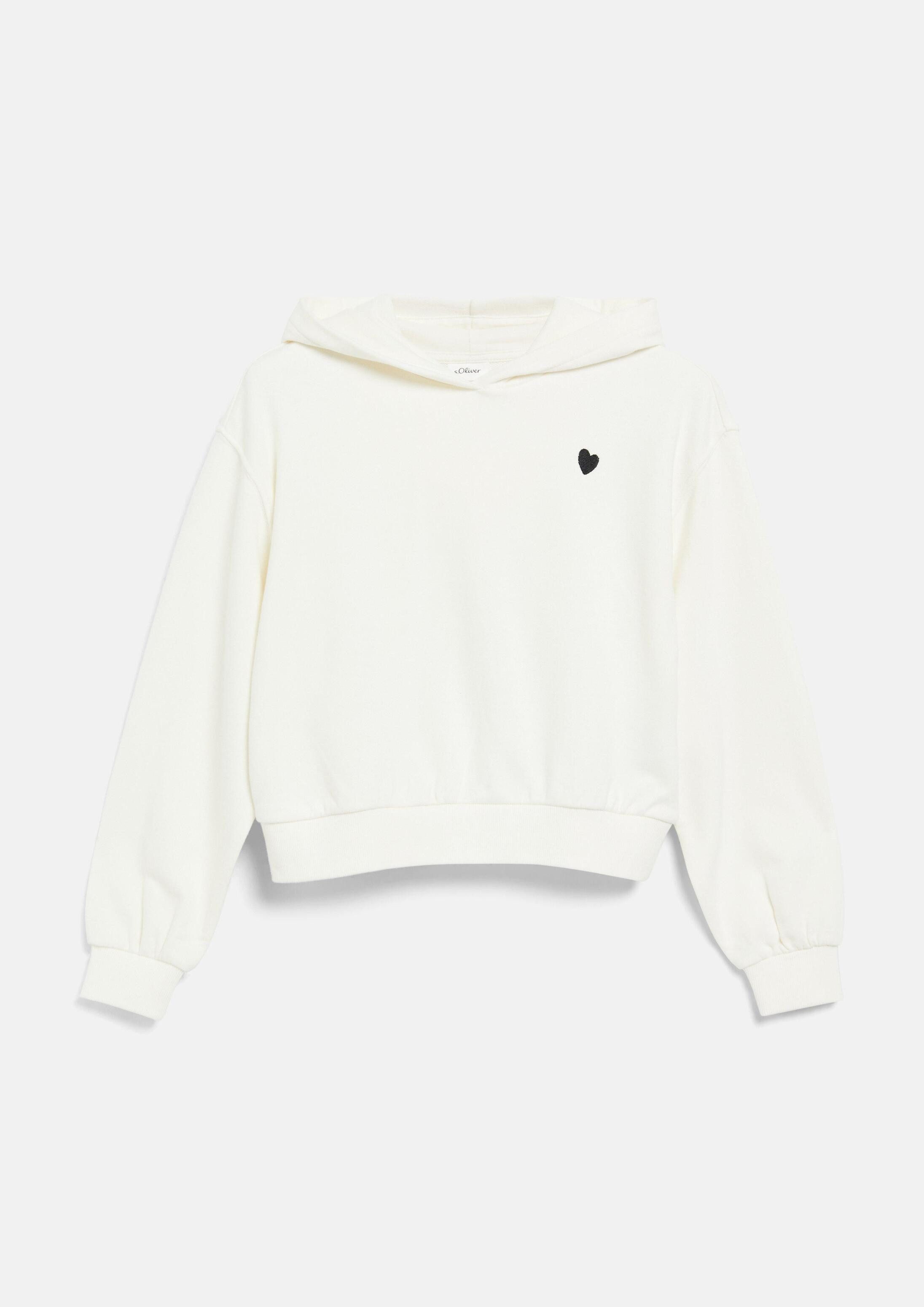 s.Oliver Sweatshirt Sweatshirt Cropped Oversize Sweatshirt mit Kapuze und Rückenprint