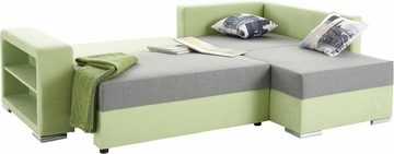 COLLECTION AB Ecksofa John, mit Bettfunktion, Bettkasten und Regalarmteil